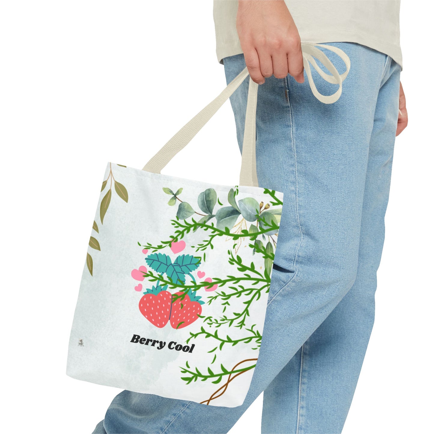 Berry Cool Tote Bag, Spring Fashion Accessory, Eco-Friendly Shopping Bag, Gift for Her, Floral Tote
