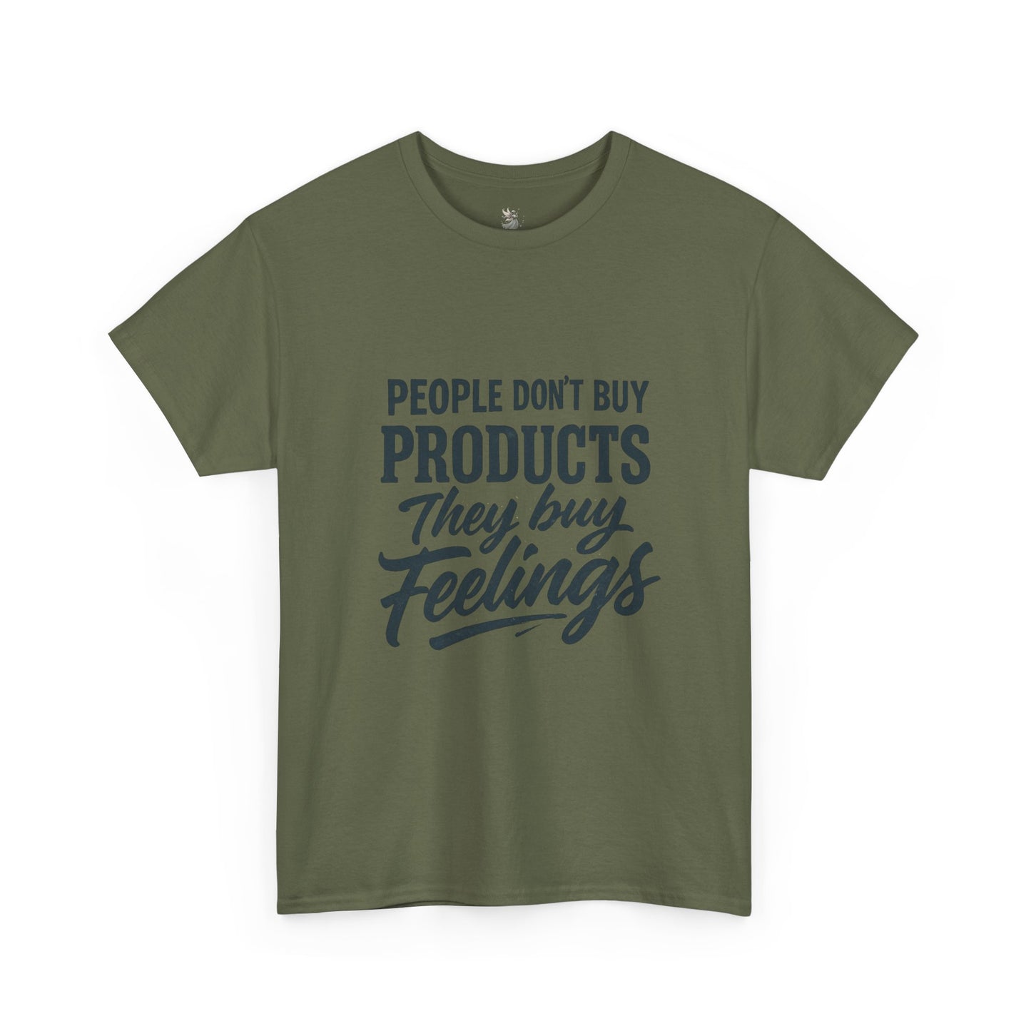Unisex Heavy Cotton Tee: 'People Don't Buy Products, They Buy Feelings' - Casual Fashion, Gift Idea, Everyday Wear, Comfortable Style, [...]