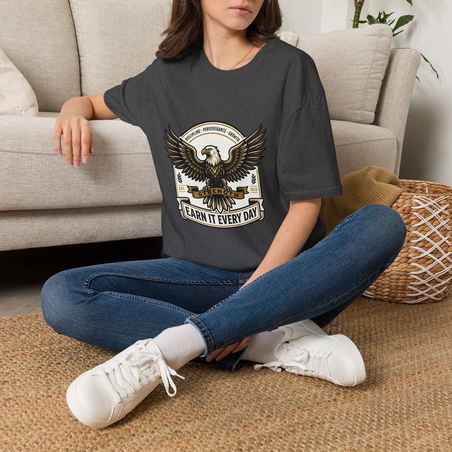 Eagle Emblem Earn It Every Day T-Shirt | Wisdom, Discipline, Perseverance