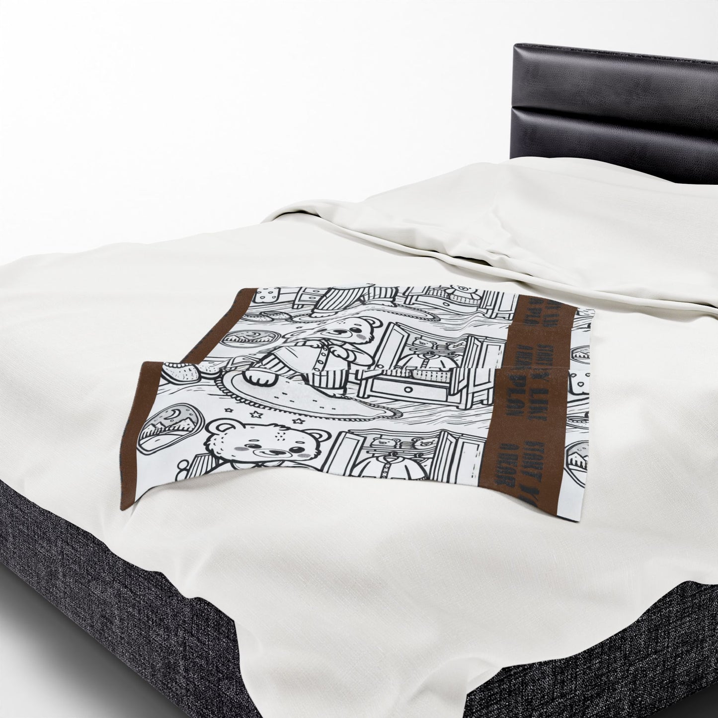 Cozy Bear Velveteen Plush Blanket, Soft Throw for Kids, Nursery Decor, Gift for Baby Shower, Bedtime Comfort, Playroom Accessory