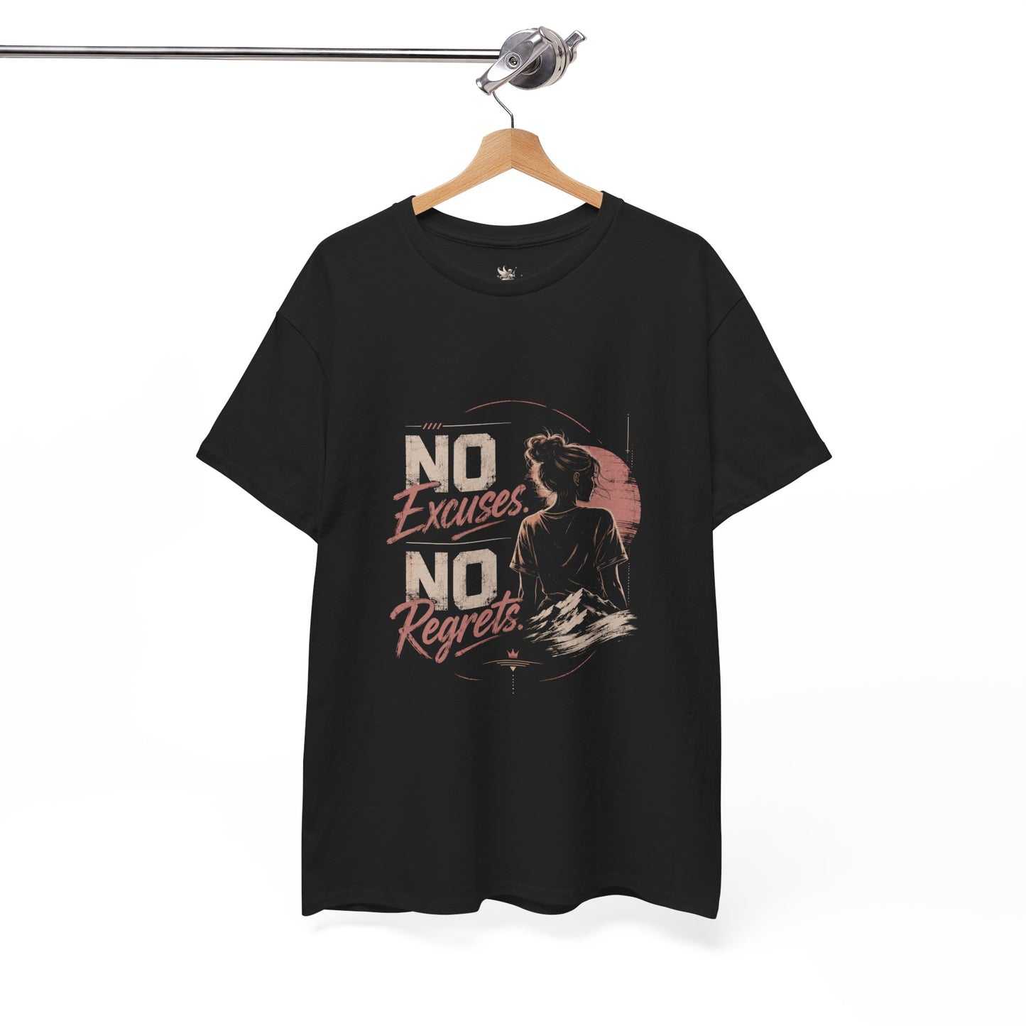 No Excuses No Regrets Tee | Motivational Graphic T-Shirt | Silhouette Design