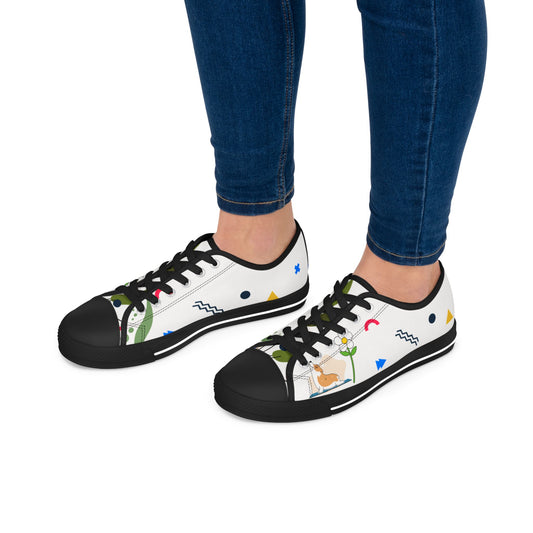Stylish Floral Low Top Sneakers for Women, Casual Everyday Footwear, Spring/Summer Fashion, Gift for Her