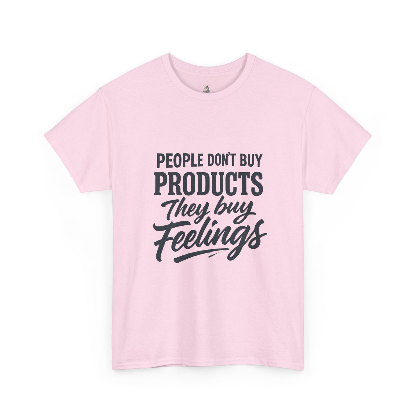Unisex Heavy Cotton Tee: 'People Don't Buy Products, They Buy Feelings' - Casual Fashion, Gift Idea, Everyday Wear, Comfortable Style, [...]
