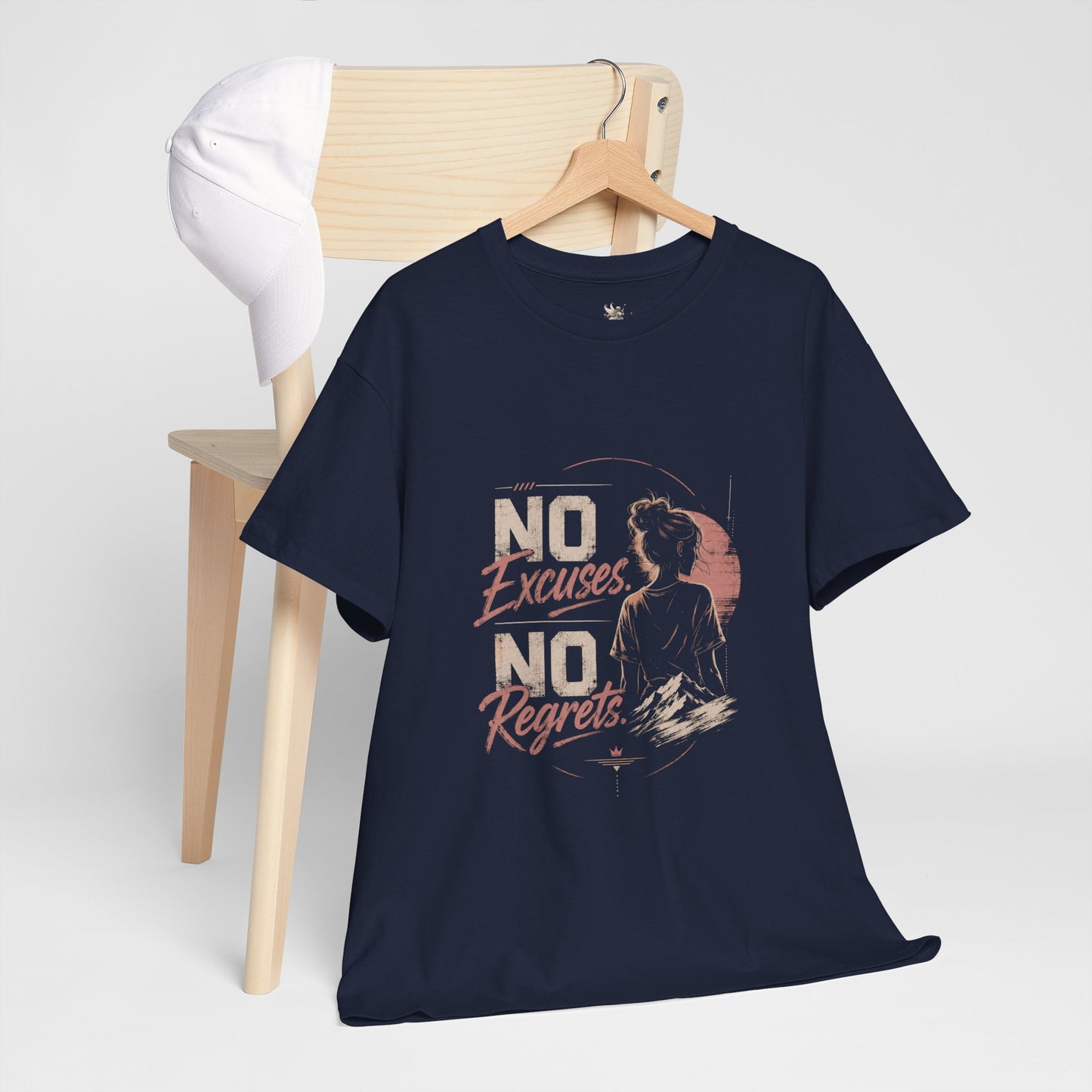 No Excuses No Regrets Tee | Motivational Graphic T-Shirt | Silhouette Design