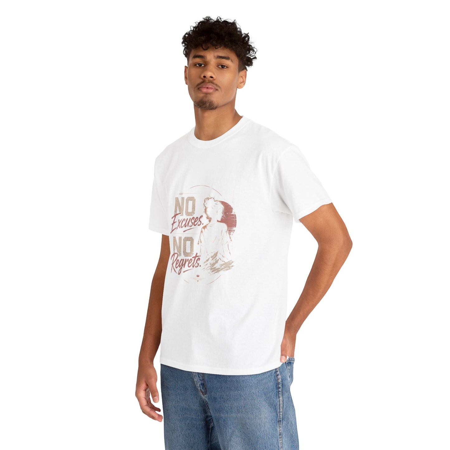 No Excuses No Regrets Tee | Motivational Graphic T-Shirt | Silhouette Design
