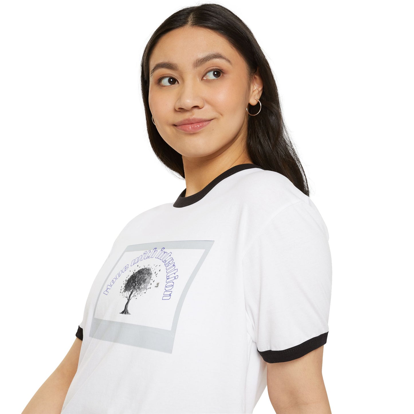 Eco-Friendly Unisex Cotton Ringer T-Shirt, Nature-Inspired Tee, Casual Wear, Gift for Tree Lovers, Relaxed Fit, Earth Day Apparel