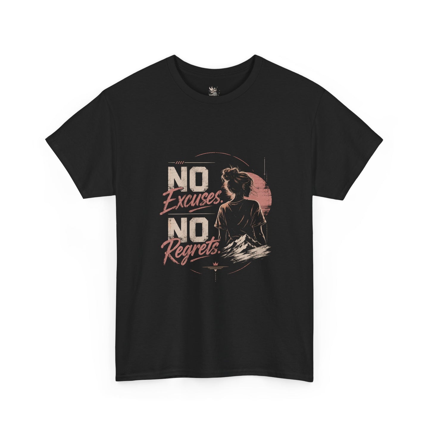No Excuses No Regrets Tee | Motivational Graphic T-Shirt | Silhouette Design