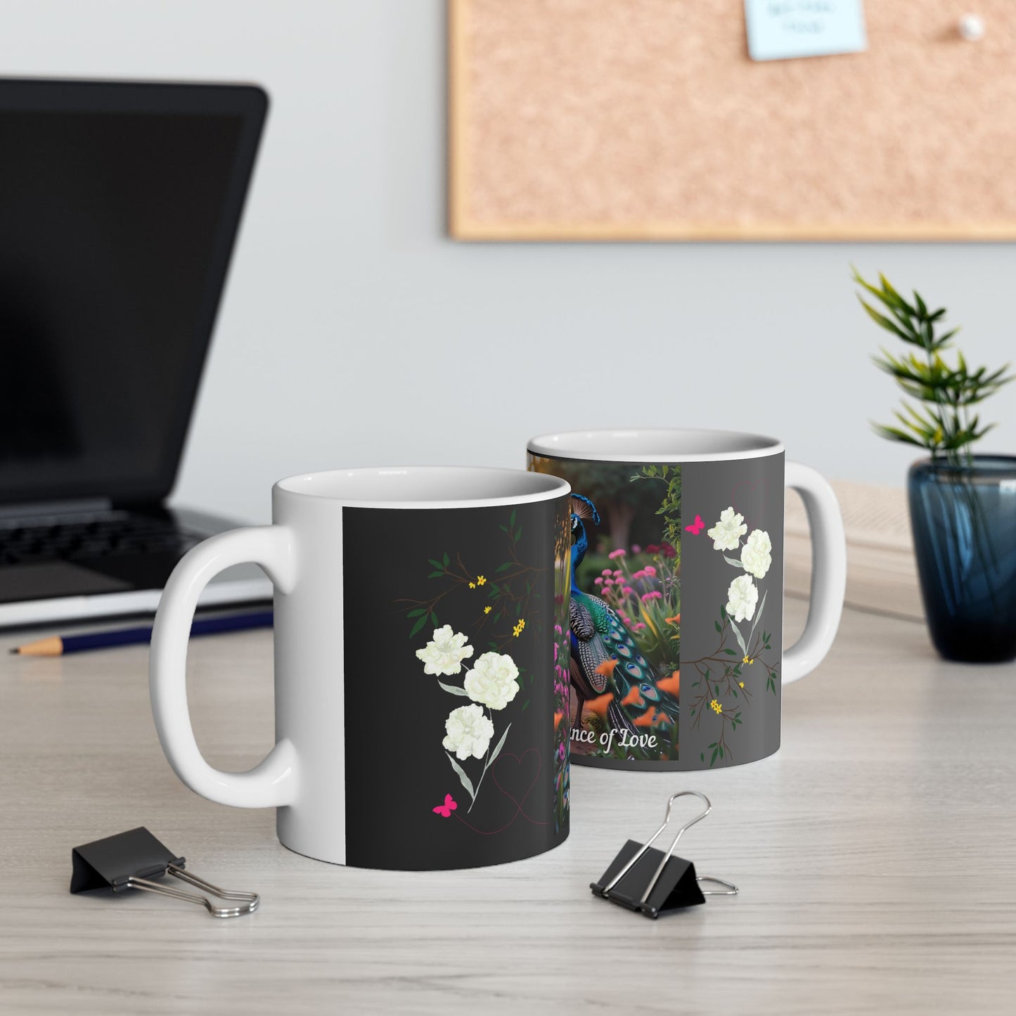 Peacock Pair Love Ceramic Mug - Dance of Love, Gift for Nature Lovers, Cute Couples Mug, Unique Home Decor, Animal Lover Gift