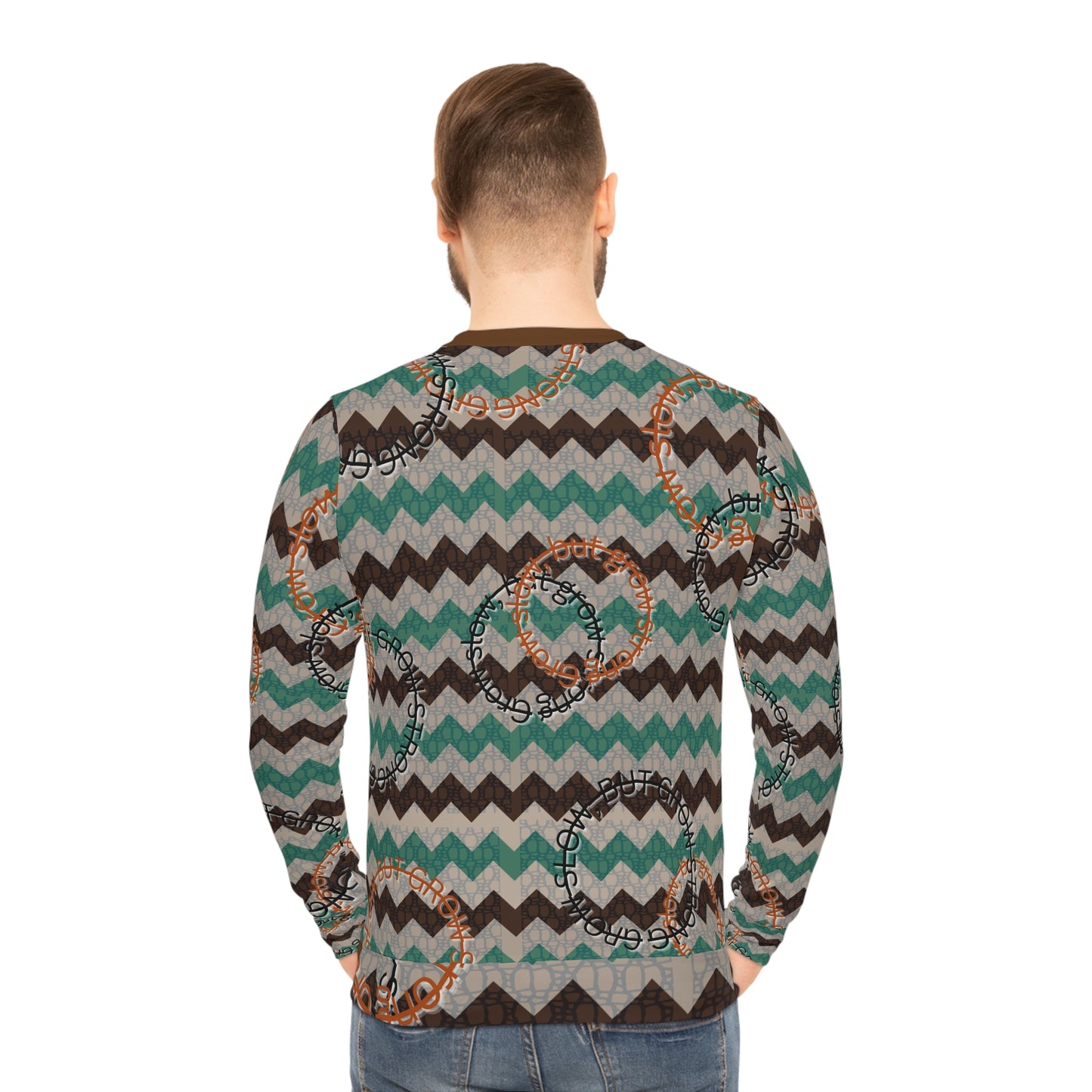 Cozy Patterned Lightweight Sweatshirt, Casual Layering Top, Unique Gift for Her, Fall Fashion, Bohemian Vibe