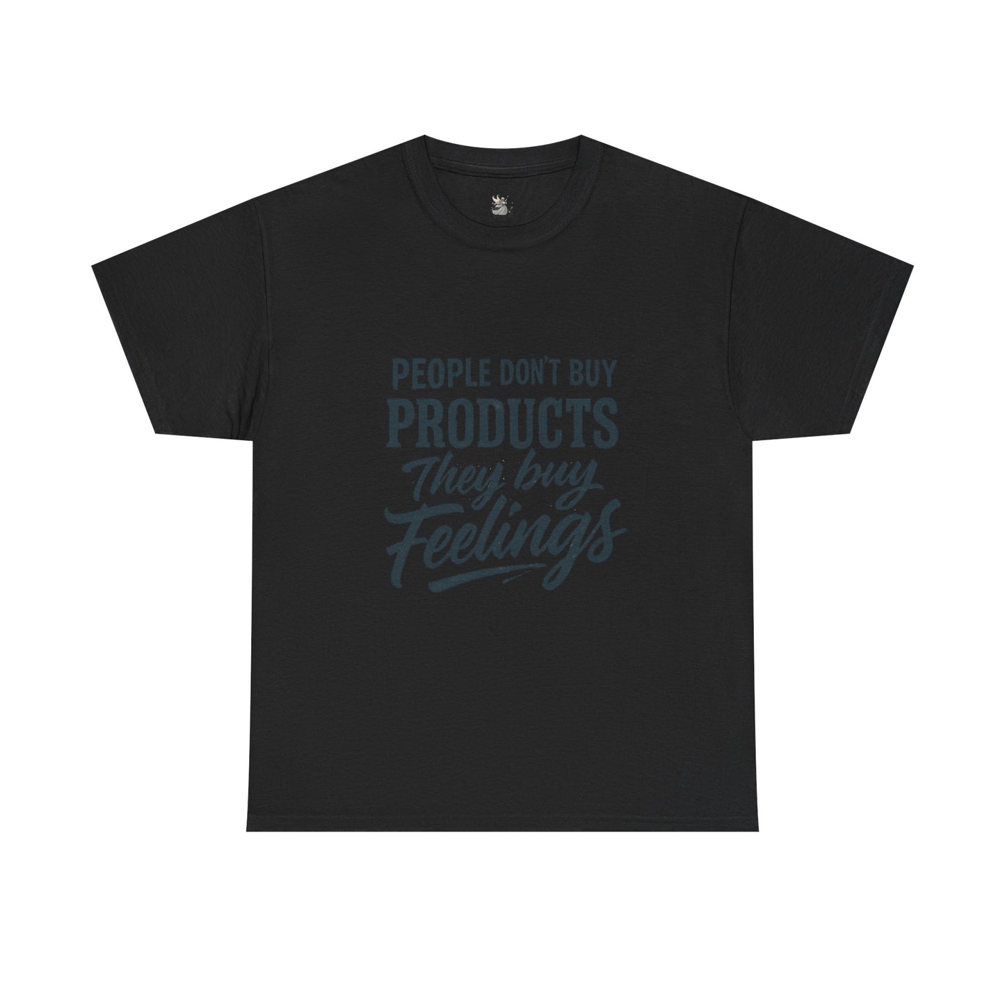 Unisex Heavy Cotton Tee: 'People Don't Buy Products, They Buy Feelings' - Casual Fashion, Gift Idea, Everyday Wear, Comfortable Style, [...]