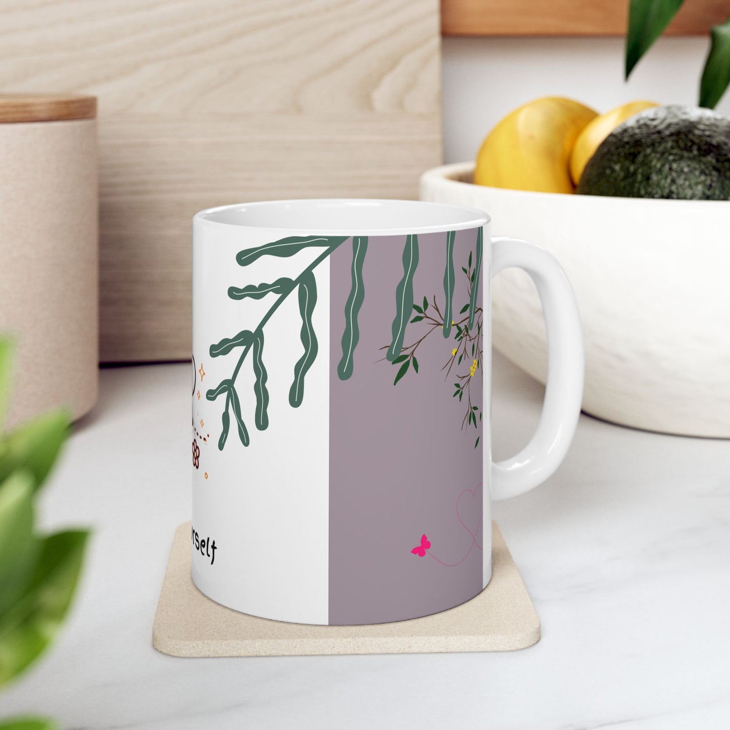 Whimsical Bee-Themed Ceramic Mug - Perfect for Tea Lovers, Gifts for Her, Inspirational Coffee Cup, Nature Lovers' Gift, Floral Drinkware