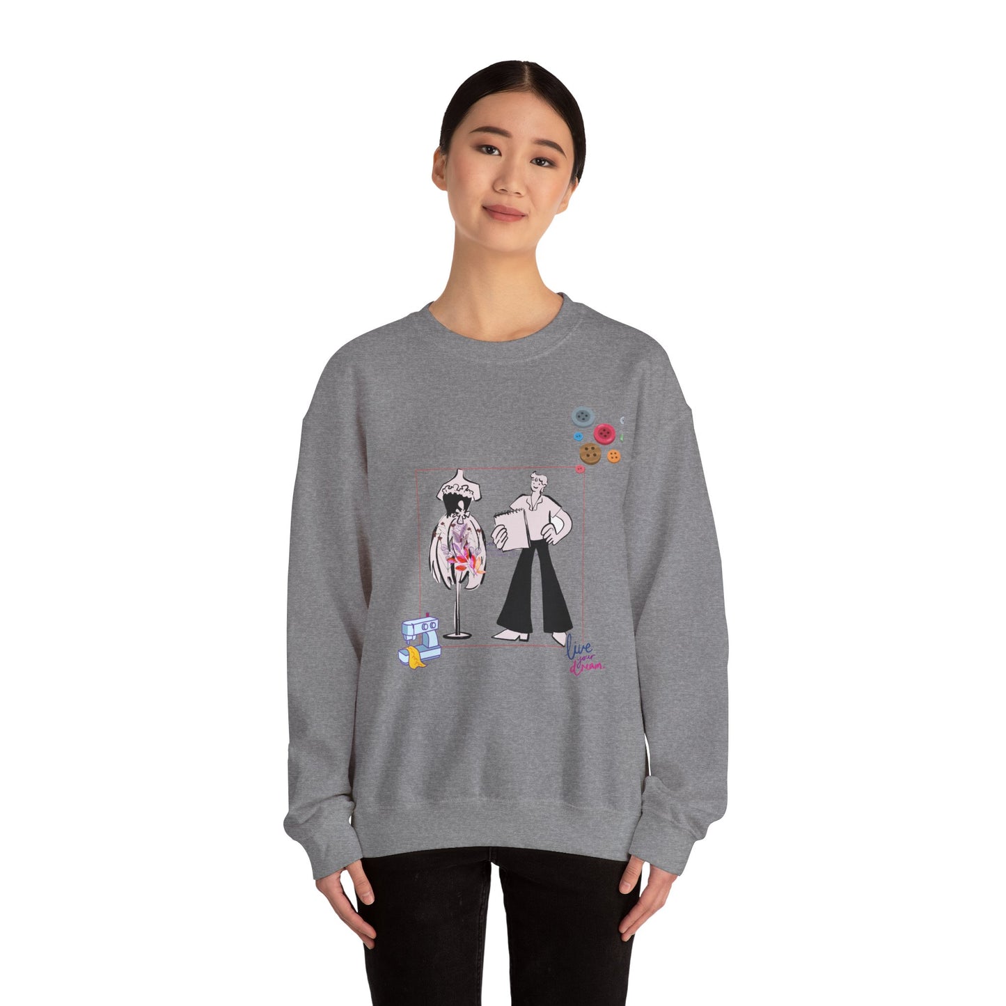 Chic Artistic Crewneck Sweatshirt - Unique Graphic Art, Cozy Gift for Art Lovers, Stylish Layering for Any Occasion, Trendy Sweatshirt
