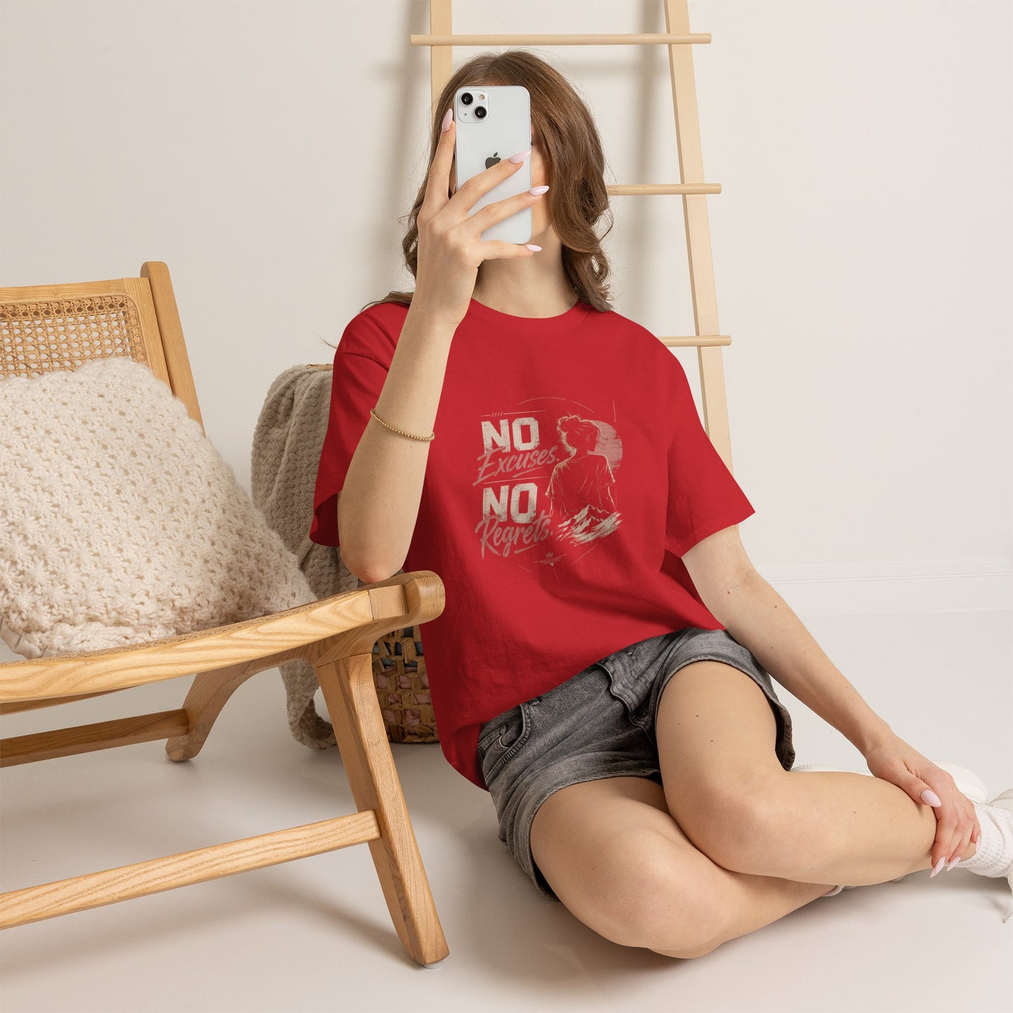 No Excuses No Regrets Tee | Motivational Graphic T-Shirt | Silhouette Design