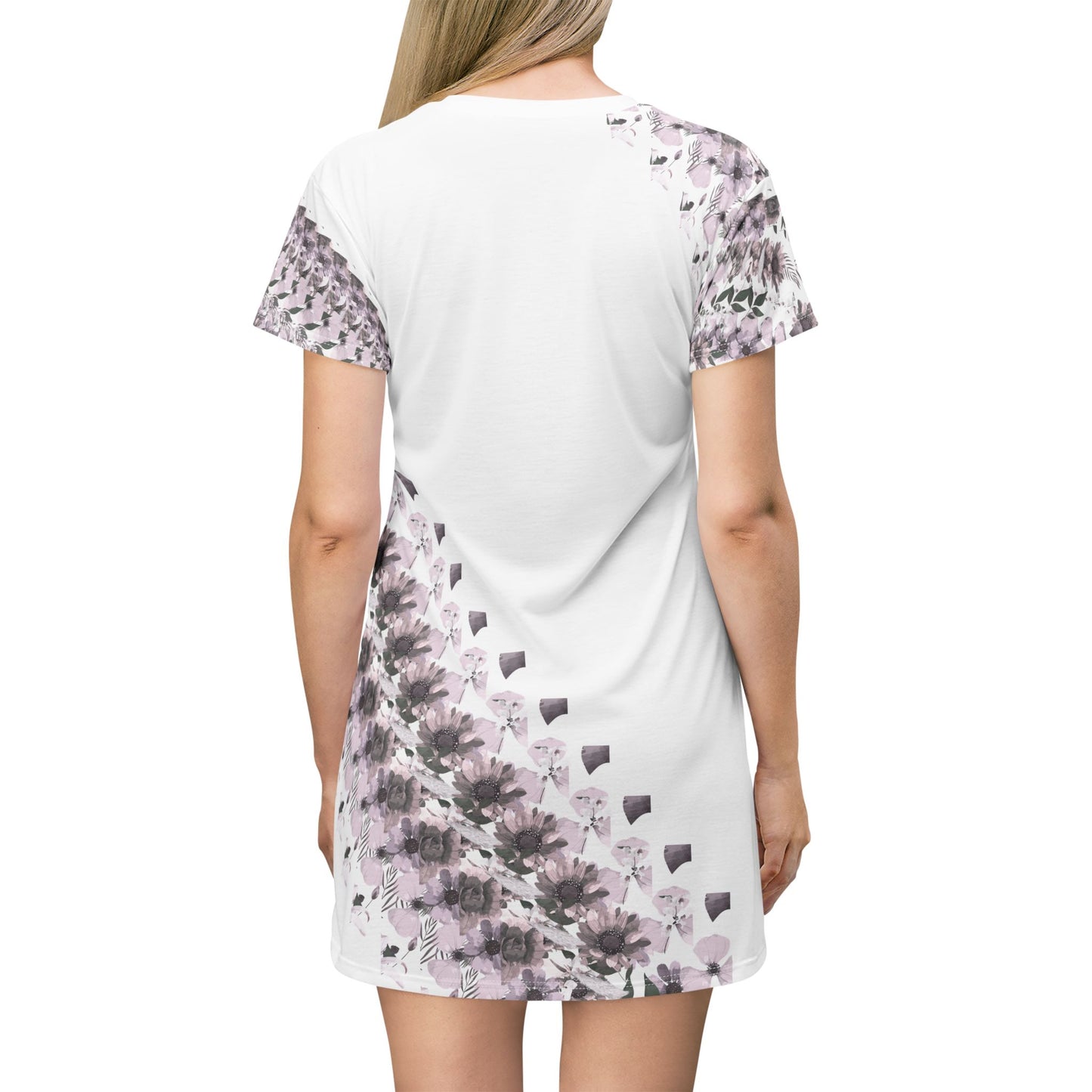Floral Elegance T-Shirt Dress, Summer Outfit, Casual Dress, Floral Dress, Women's Fashion, Gift for Her, Relaxed Fit