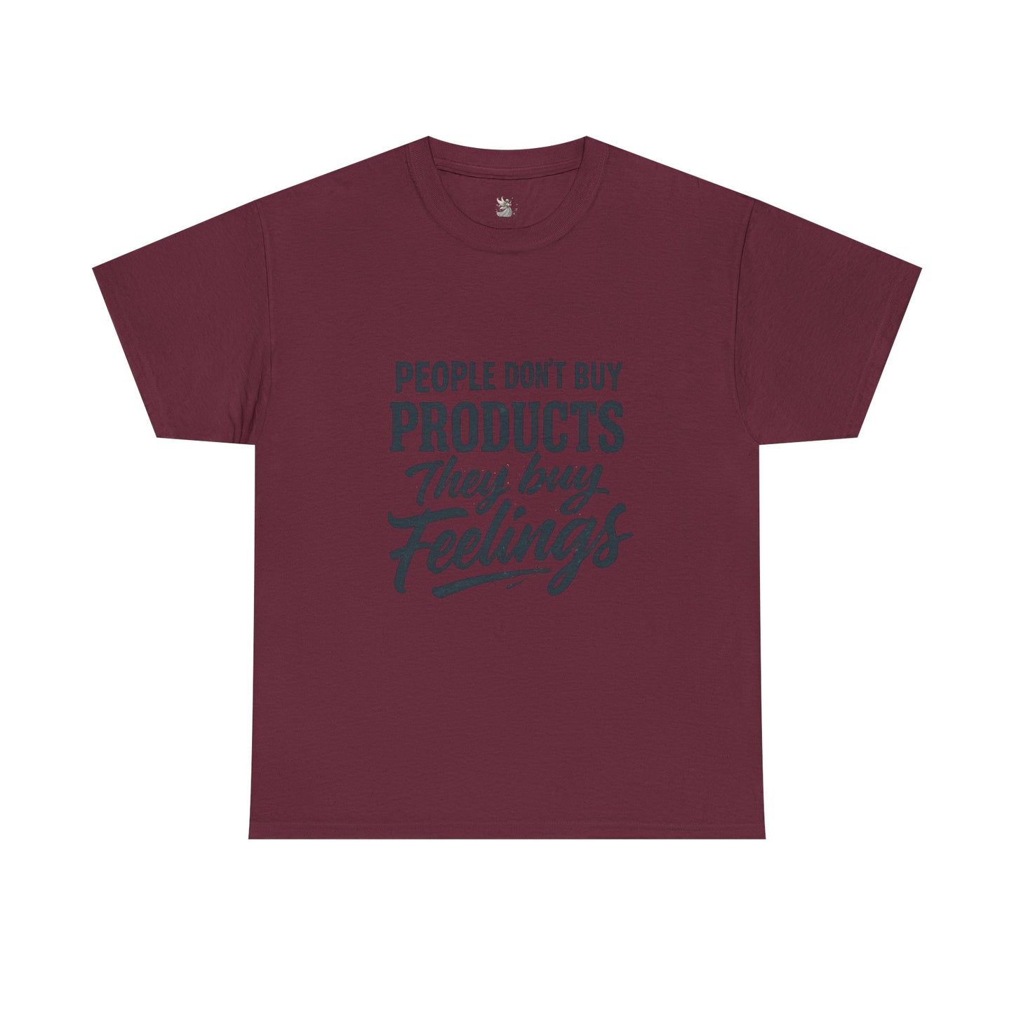 Unisex Heavy Cotton Tee: 'People Don't Buy Products, They Buy Feelings' - Casual Fashion, Gift Idea, Everyday Wear, Comfortable Style, [...]