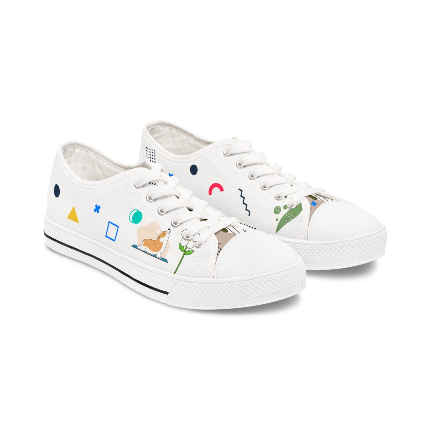Stylish Floral Low Top Sneakers for Women, Casual Everyday Footwear, Spring/Summer Fashion, Gift for Her