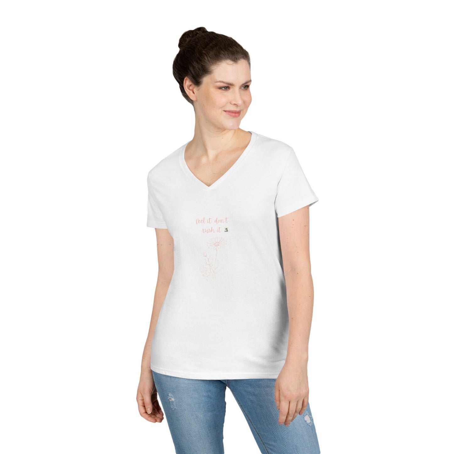 Chic Ladies' V-Neck T-Shirt, Casual Tee, Comfortable Fashion, Everyday Wear, Gift for Her, Summer Style