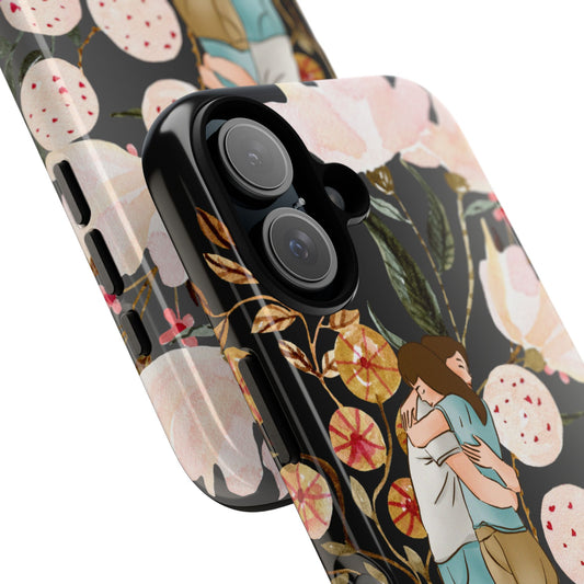 Cute Phone Case for Couples, Floral Design, Love Theme, Gift for Her, Trendy Smartphone Accessory