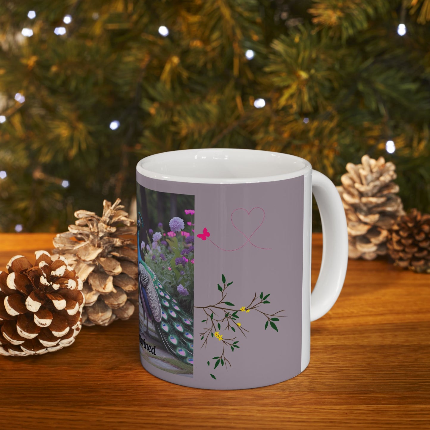 Peacock Love Ceramic Mug - Forever Entwined, Gift for Couples, Wedding, Anniversary, Home Decor, Nature Lovers