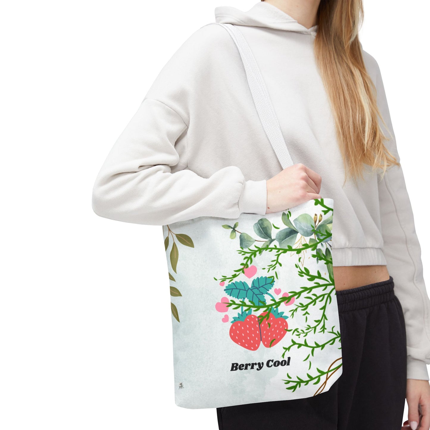 Berry Cool Tote Bag, Spring Fashion Accessory, Eco-Friendly Shopping Bag, Gift for Her, Floral Tote