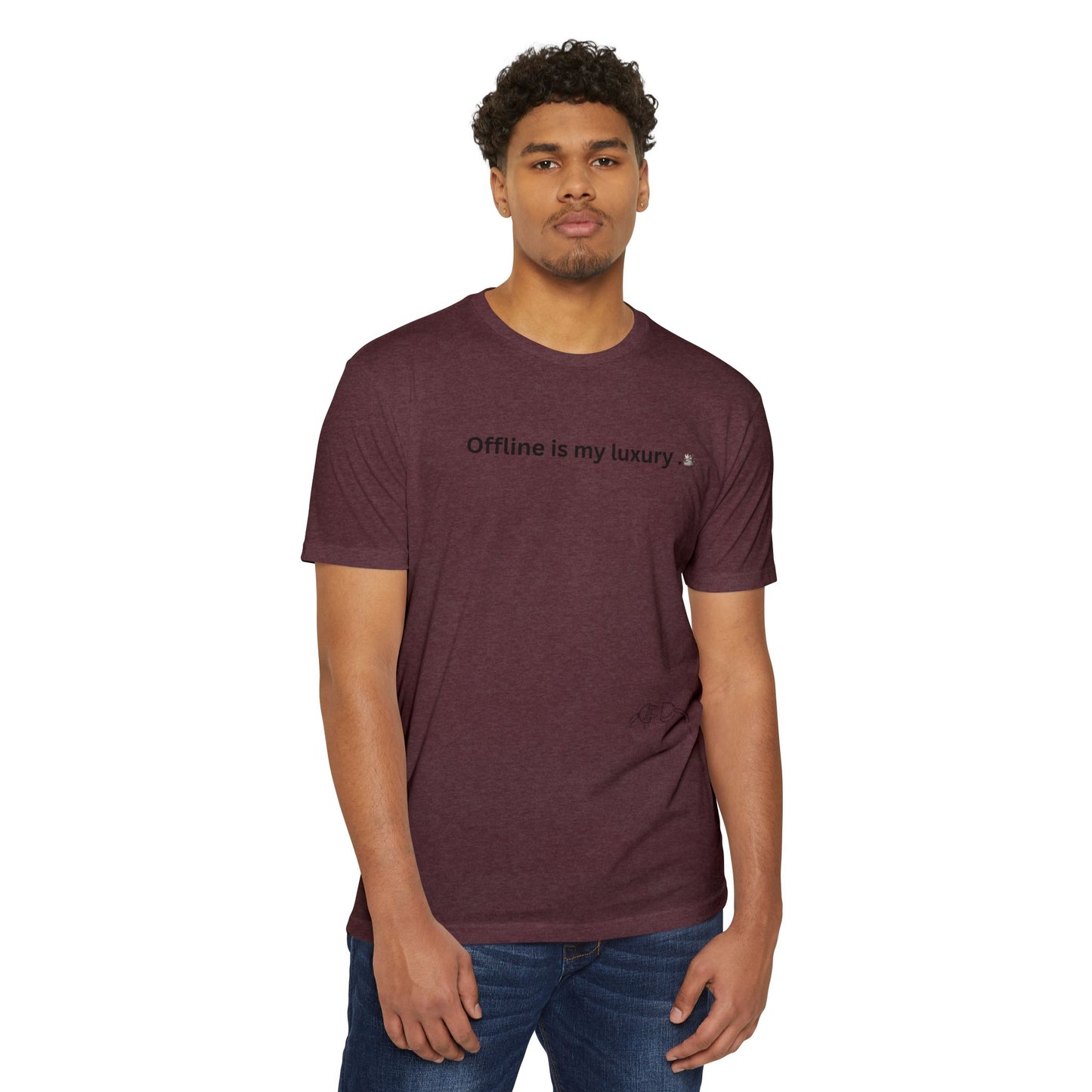 Unisex Relaxed Fit T-Shirt - "Offline is my luxury" - Casual Wear, Gift for Nature Lovers, Mindfulness Apparel, Vintage Style Tee, [...]