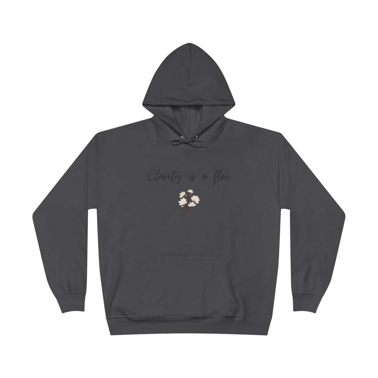 Charity Is a Flower Hoodie — Minimal Floral Charity Quote Pullover