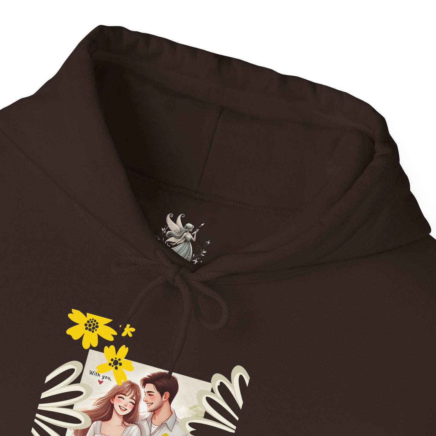 Romantic Couple Hooded Sweatshirt, Cozy Sweatshirts, Couple Gift, Valentine's Day Hoodie, Unisex Hooded Sweatshirt, Floral Hoodies