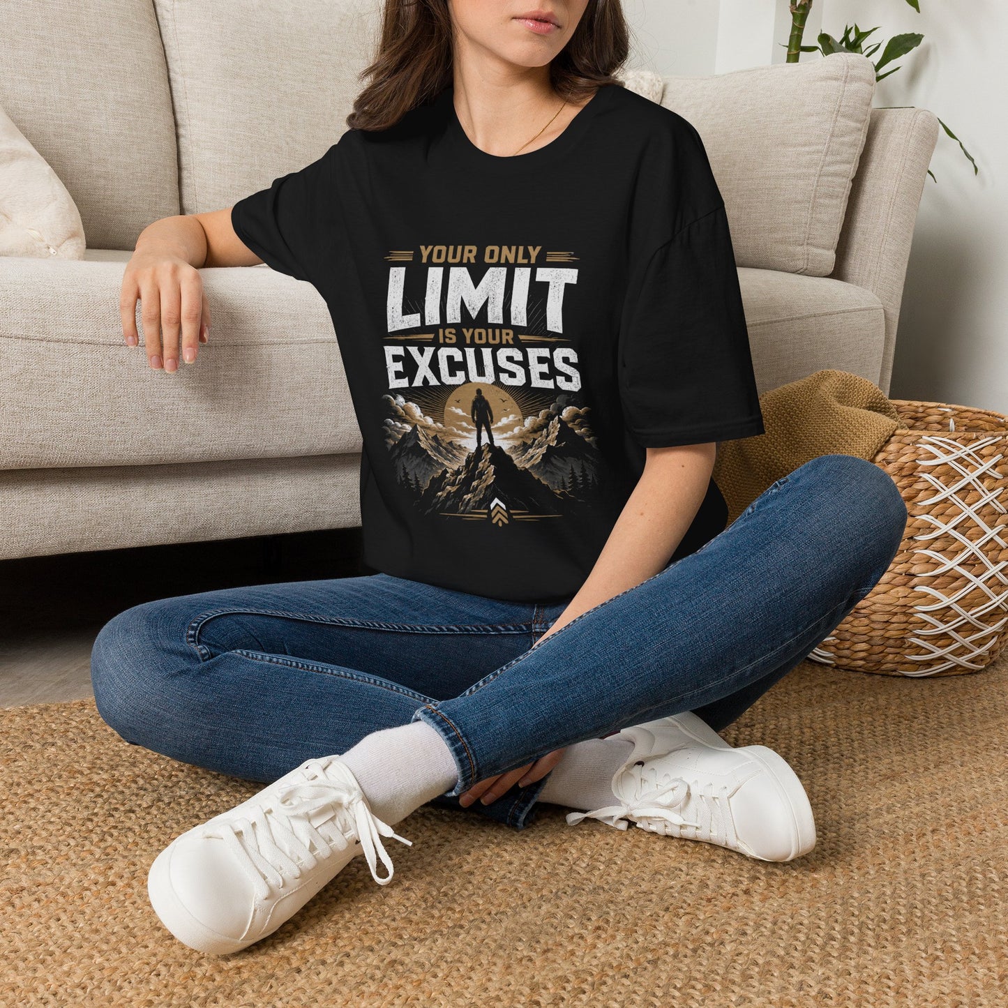 Your Only Limit Is Your Excuses T-Shirt | Motivational Quote Tee