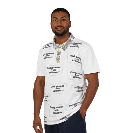 Clarifying Wisdom Unisex Polo Shirt, Stylish Graphic Tee, Casual Wear, Motivational Apparel, Gift for Friends, Self-Improvement Fashion