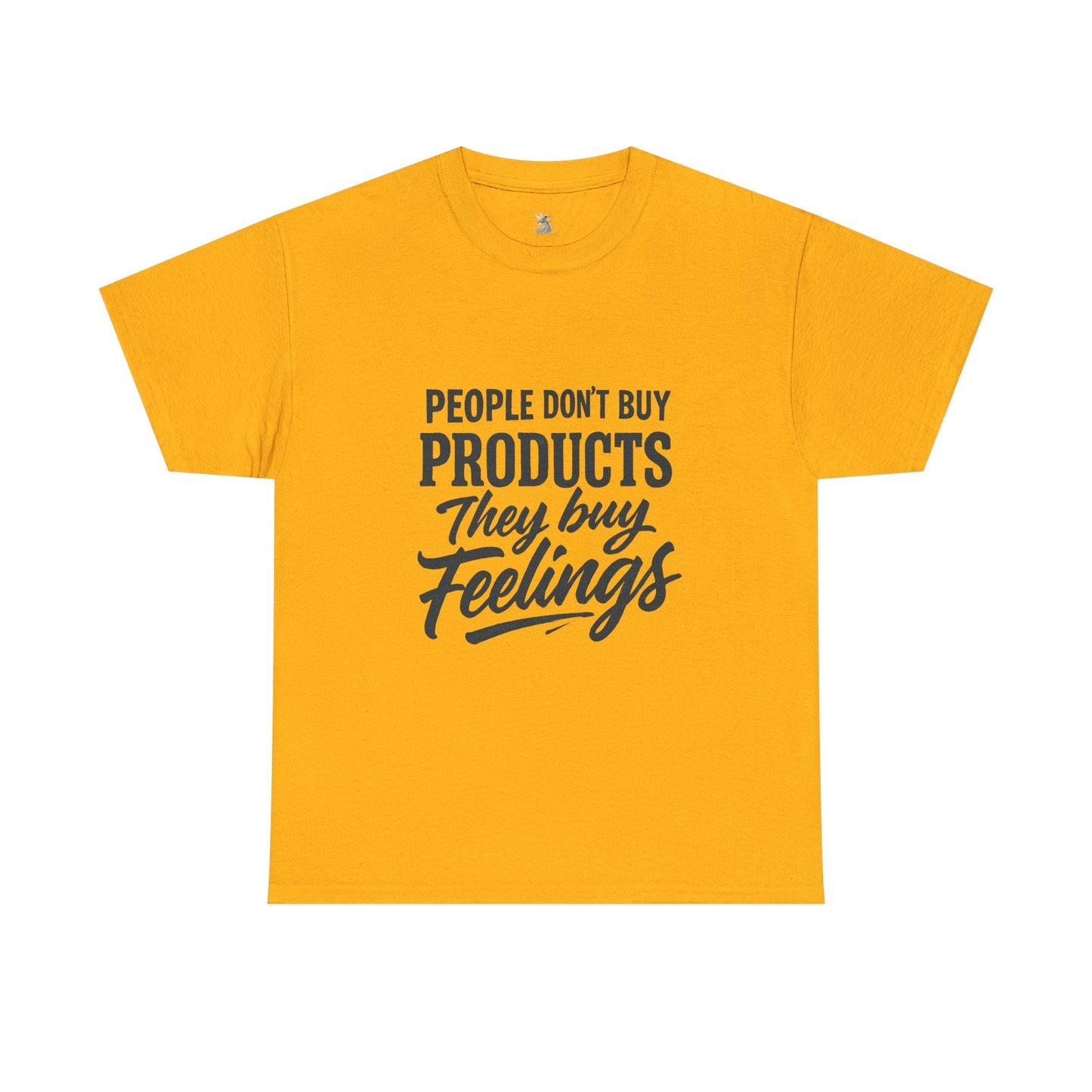 Unisex Heavy Cotton Tee: 'People Don't Buy Products, They Buy Feelings' - Casual Fashion, Gift Idea, Everyday Wear, Comfortable Style, [...]