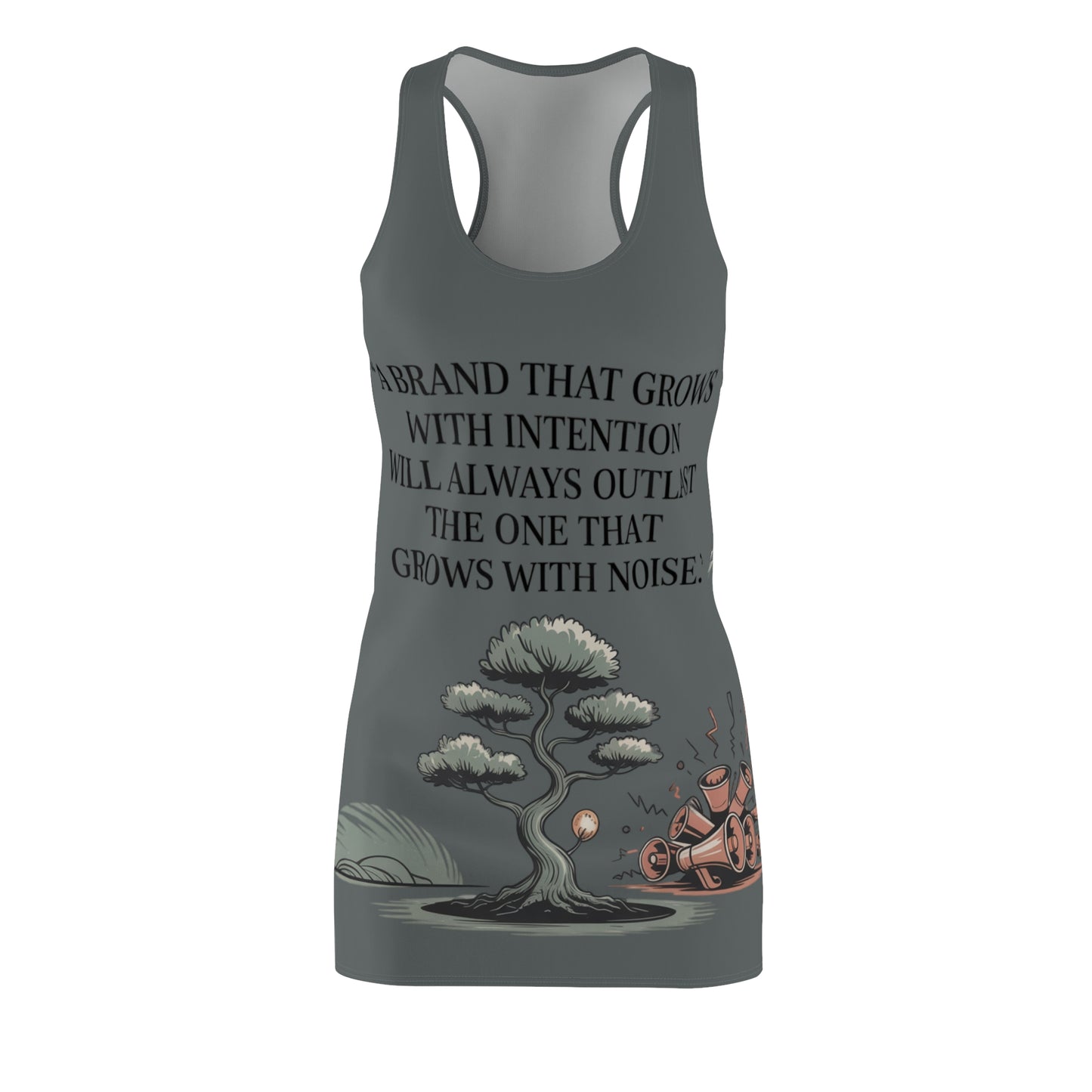 Intention Growth Racerback Dress, Inspirational Dress, Summer Dress, Casual Dress, Gift for Her, Motivational Apparel