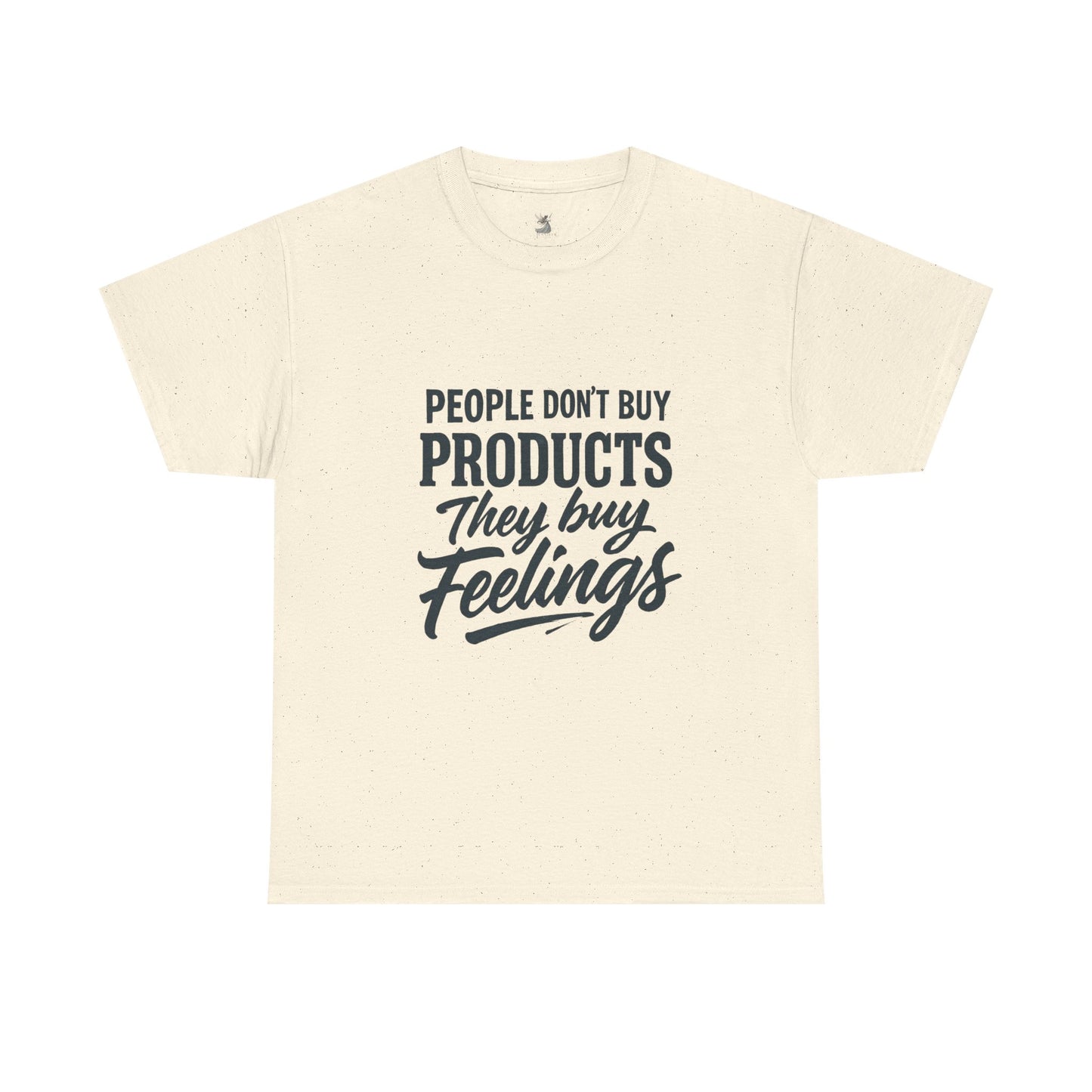 Unisex Heavy Cotton Tee: 'People Don't Buy Products, They Buy Feelings' - Casual Fashion, Gift Idea, Everyday Wear, Comfortable Style, [...]