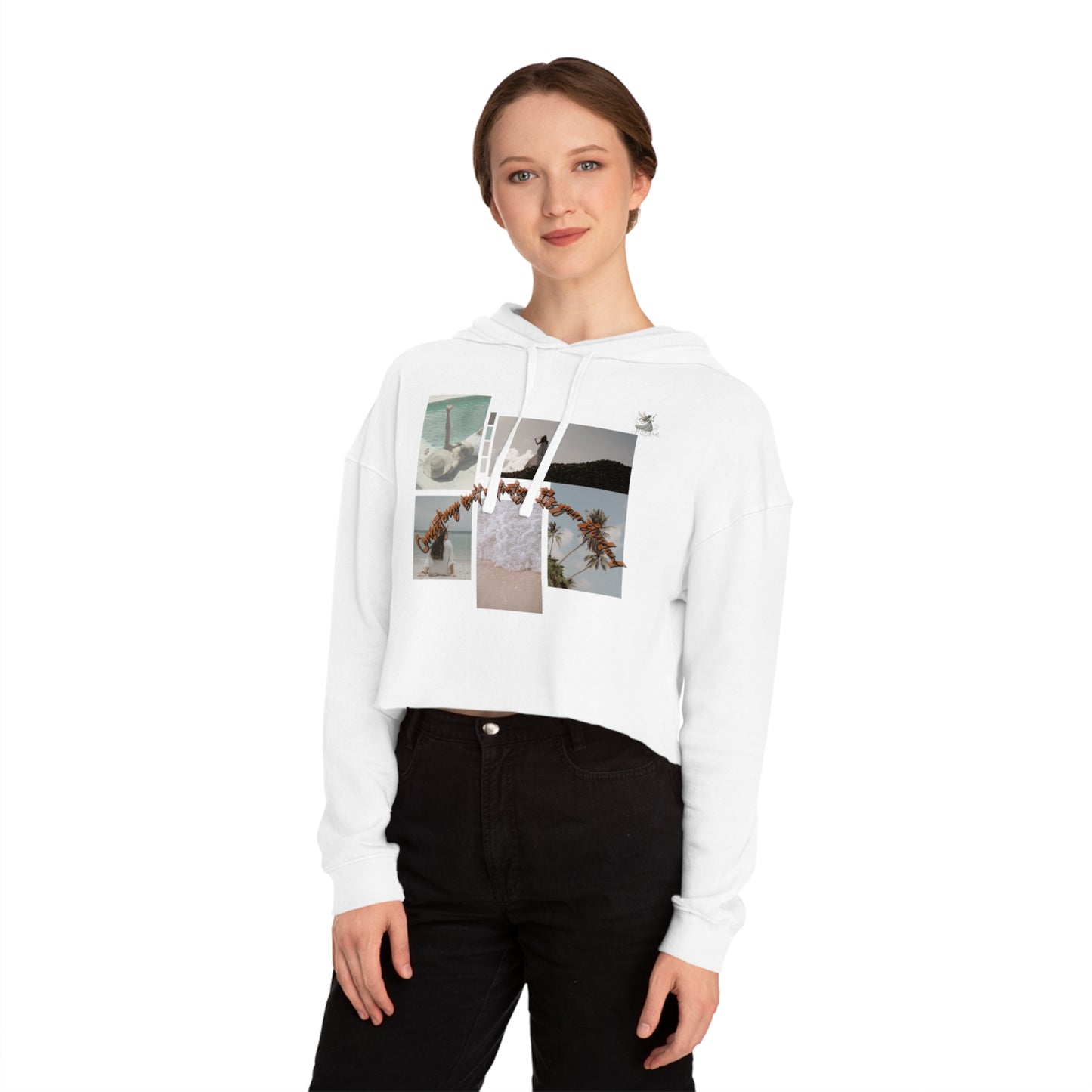 Stylish Cropped Hoodie, Casual Summer Fashion, Gift for Beach Lovers, Trendy Outfit, Women's Streetwear