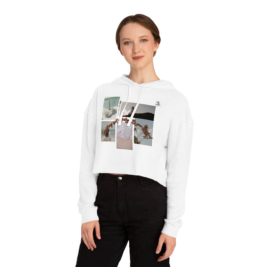 Stylish Cropped Hoodie, Casual Summer Fashion, Gift for Beach Lovers, Trendy Outfit, Women's Streetwear
