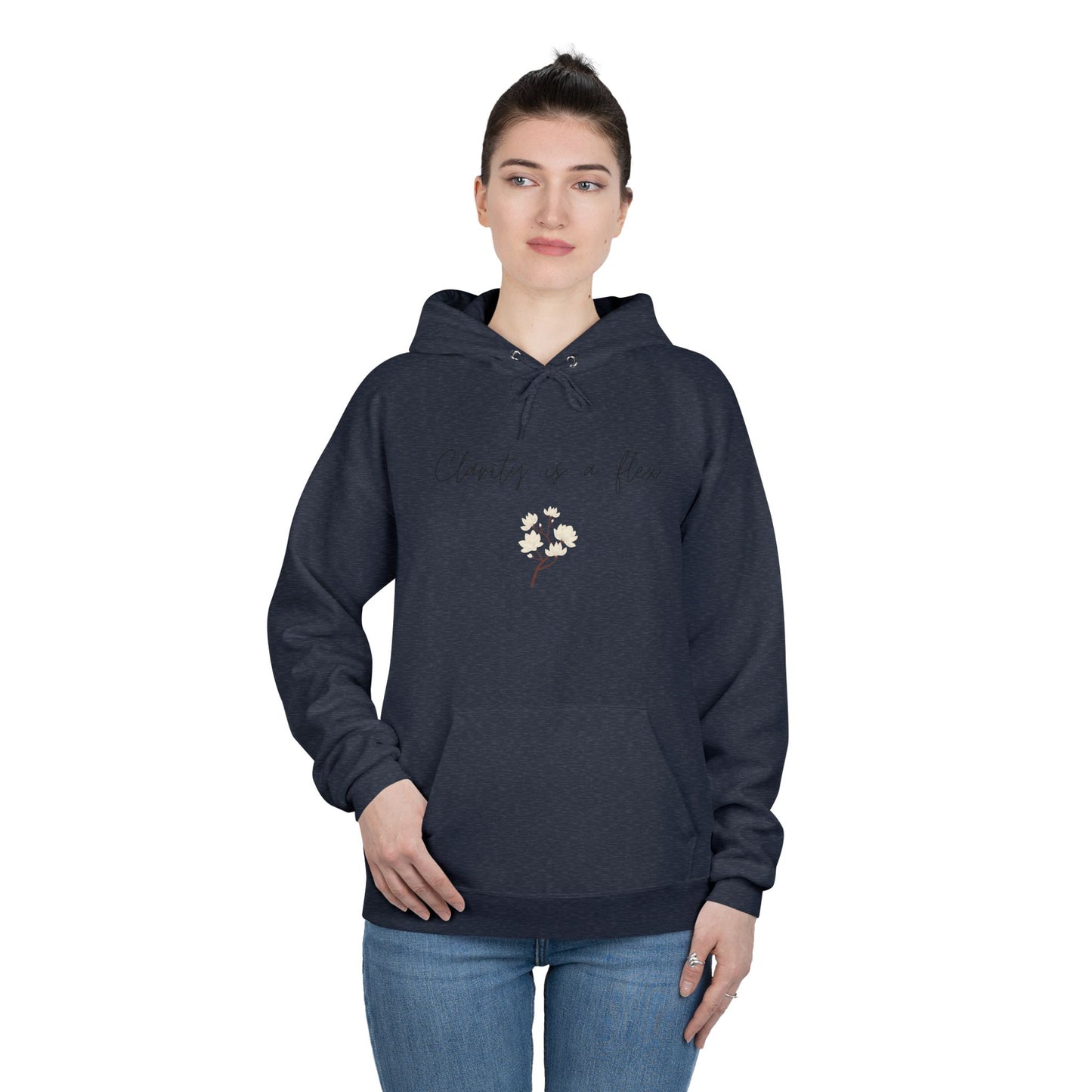 Charity Is a Flower Hoodie — Minimal Floral Charity Quote Pullover
