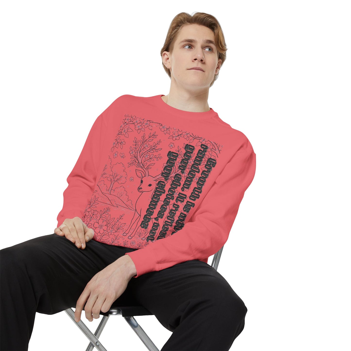 Whimsical Deer Sweatshirt | Cozy Casual Wear, Gift for Nature Lovers, Fall Fashion, Unique Artwork, Unisex Style