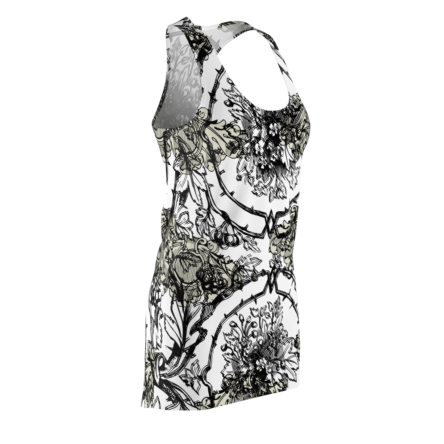 Floral Print Racerback Dress for Women, Casual Summer Dress, Beachwear, Event Apparel, Gift for Her, Trendy Outfit