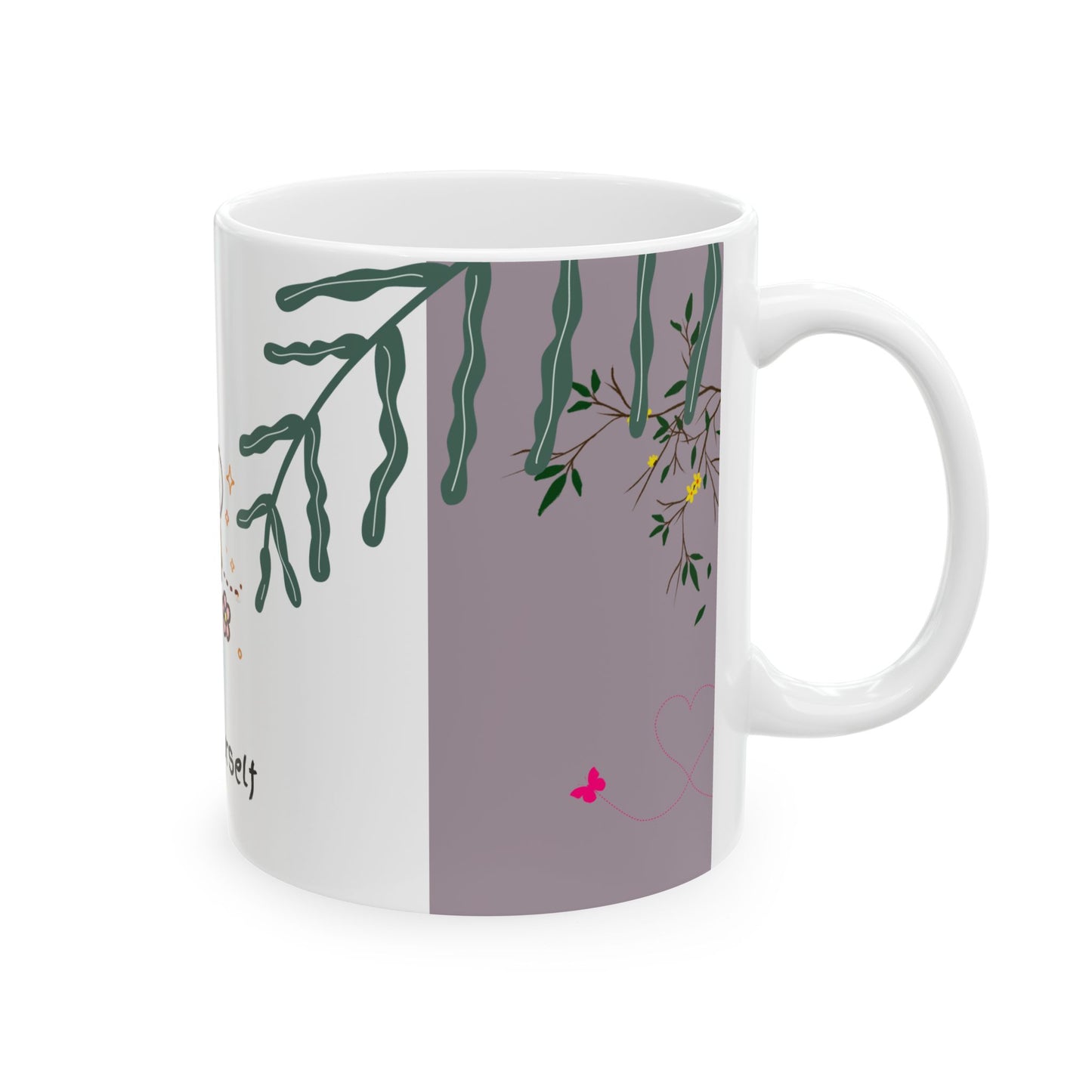 Whimsical Bee-Themed Ceramic Mug - Perfect for Tea Lovers, Gifts for Her, Inspirational Coffee Cup, Nature Lovers' Gift, Floral Drinkware
