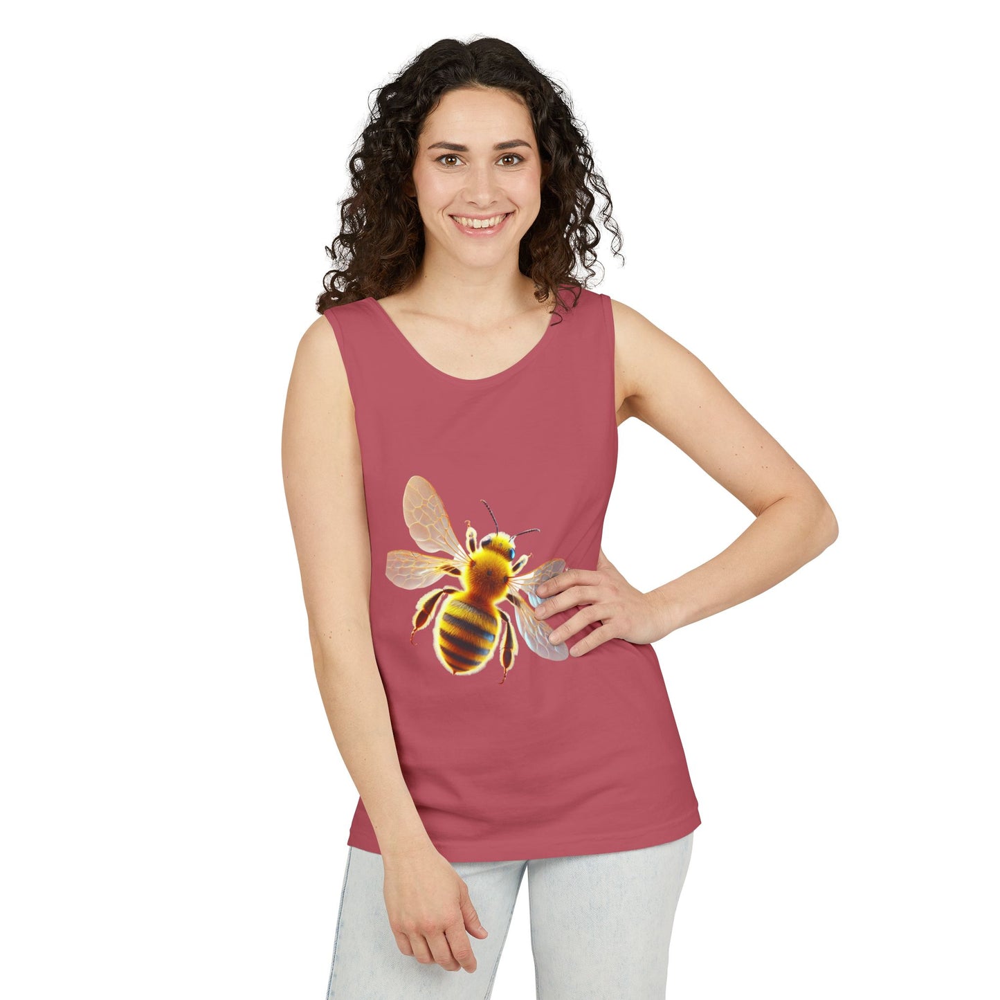 Bee Graphic Unisex Tank Top | Summer Casual Wear, Eco-Friendly Gift, Beach Top, Nature Lover Apparel, Bee Enthusiast Tank