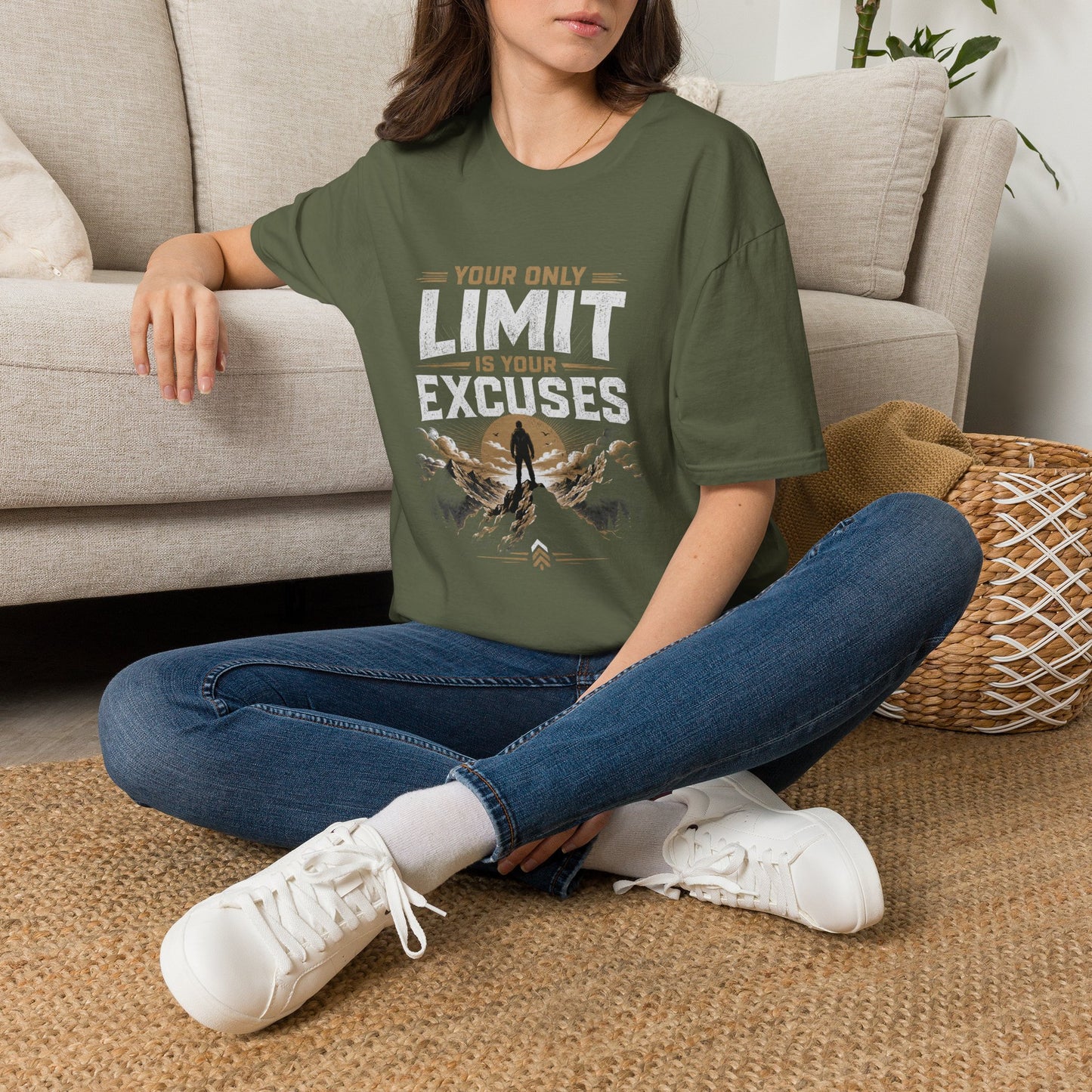 Your Only Limit Is Your Excuses T-Shirt | Motivational Quote Tee