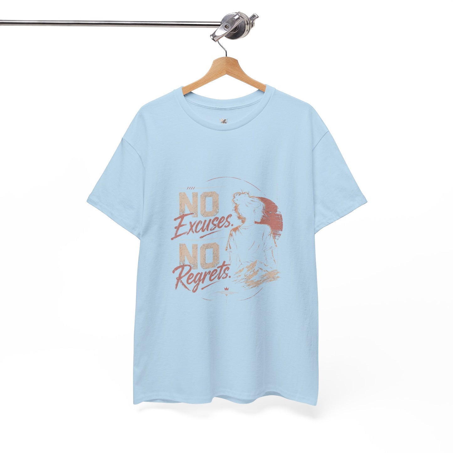 No Excuses No Regrets Tee | Motivational Graphic T-Shirt | Silhouette Design