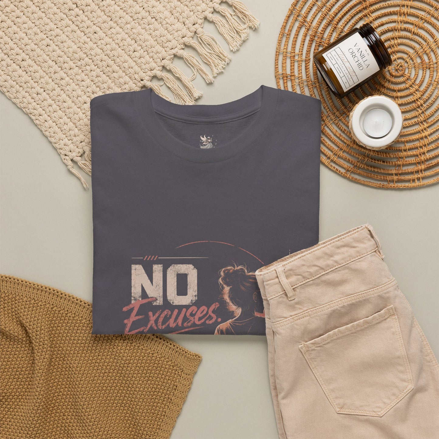No Excuses No Regrets Tee | Motivational Graphic T-Shirt | Silhouette Design