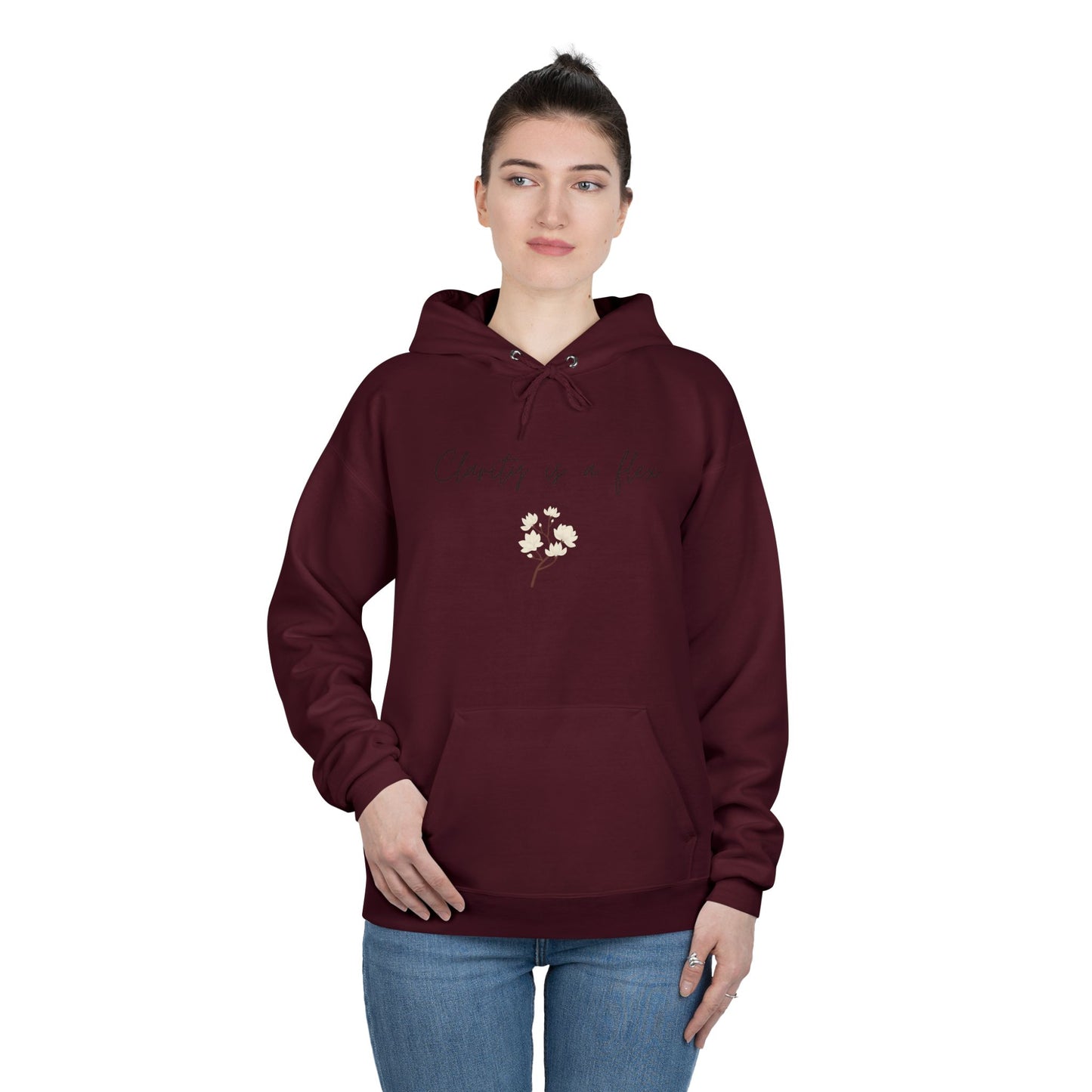 Charity Is a Flower Hoodie — Minimal Floral Charity Quote Pullover