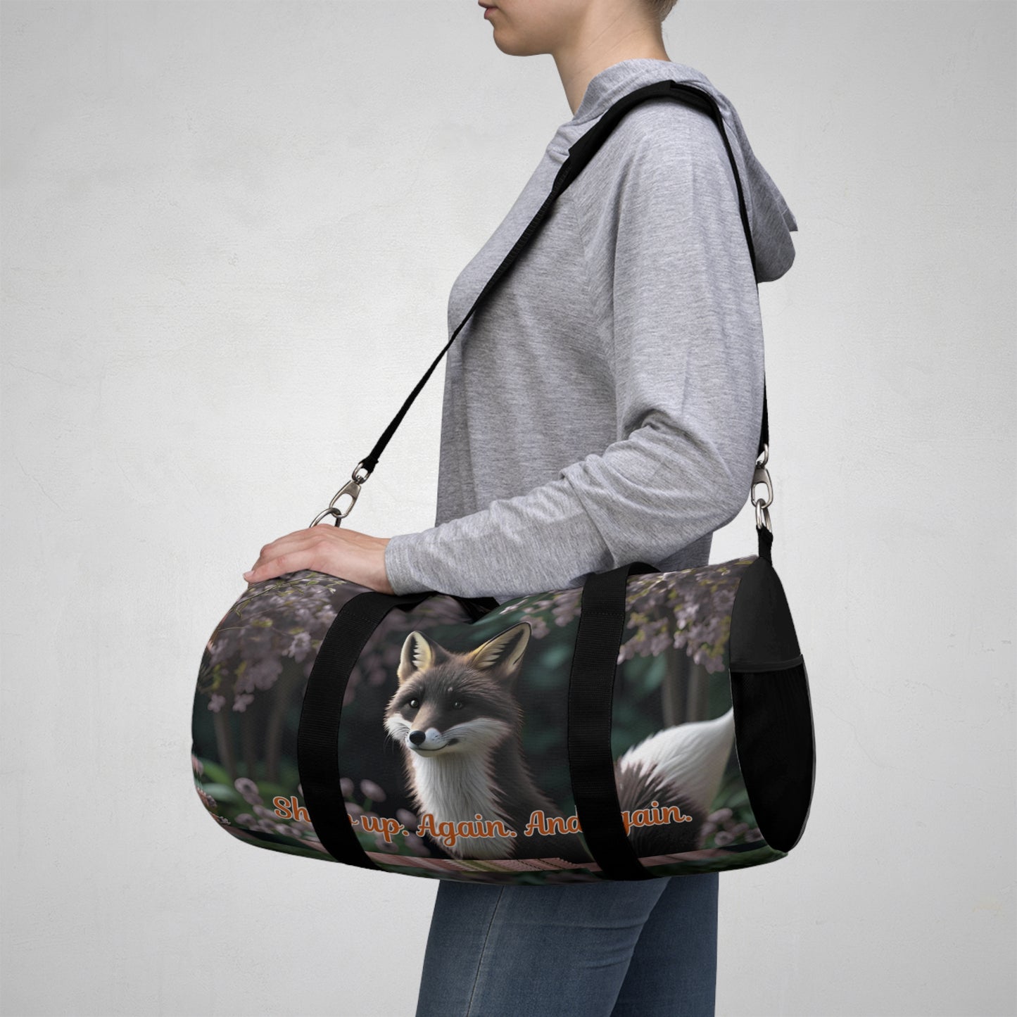 Floral Fox Duffel Bag | Perfect for Gym, Yoga, Travel, Gifts, Outdoor Adventures | Ideal for Nature Lovers!