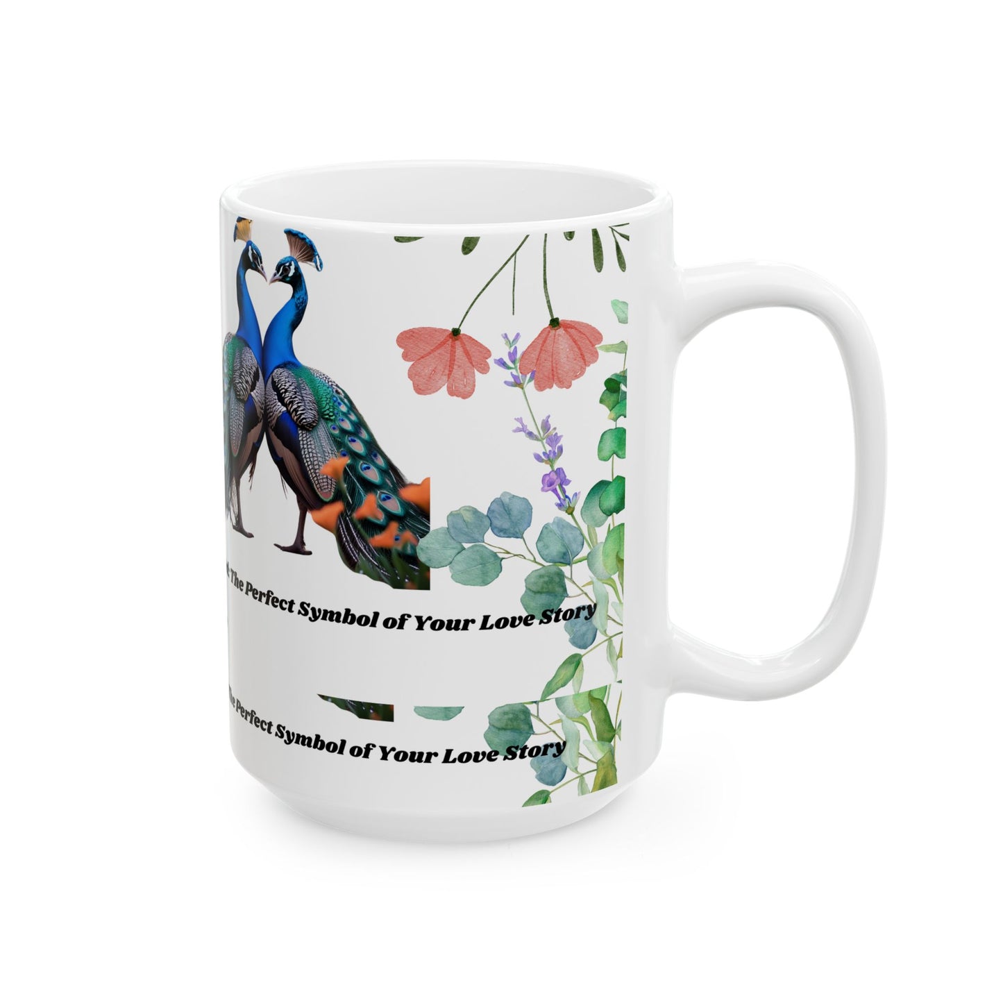 Ceramic Mug with Elegant Peacock Design - Perfect Gift for Nature Lovers, Coffee Lovers, Home Decor, Wedding Gifts, Birthday Gifts