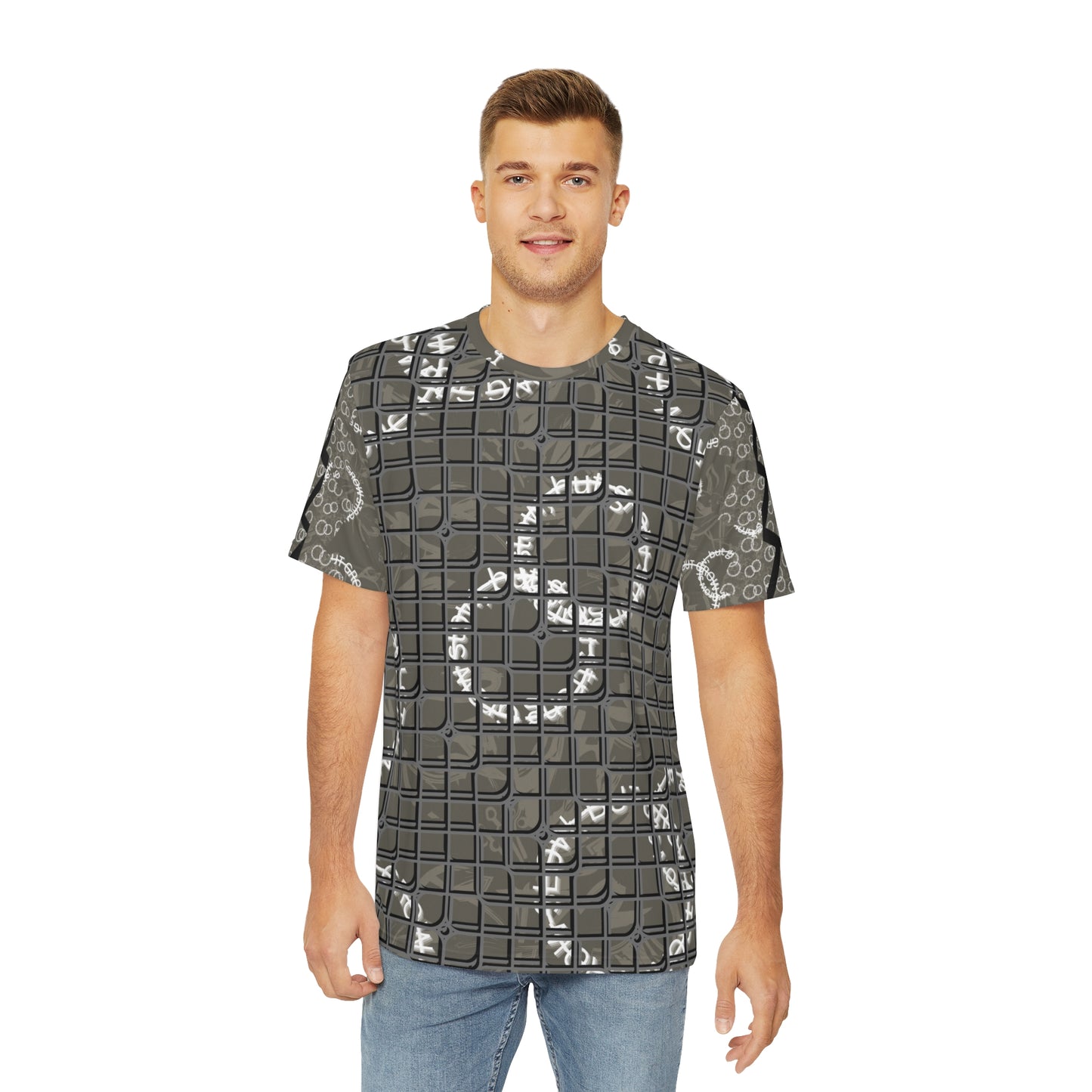Men's AOP Tee with Motivational Print - Perfect for Casual Wear, Gifts, Summer Outfits, Fashion Statement, Everyday Comfort