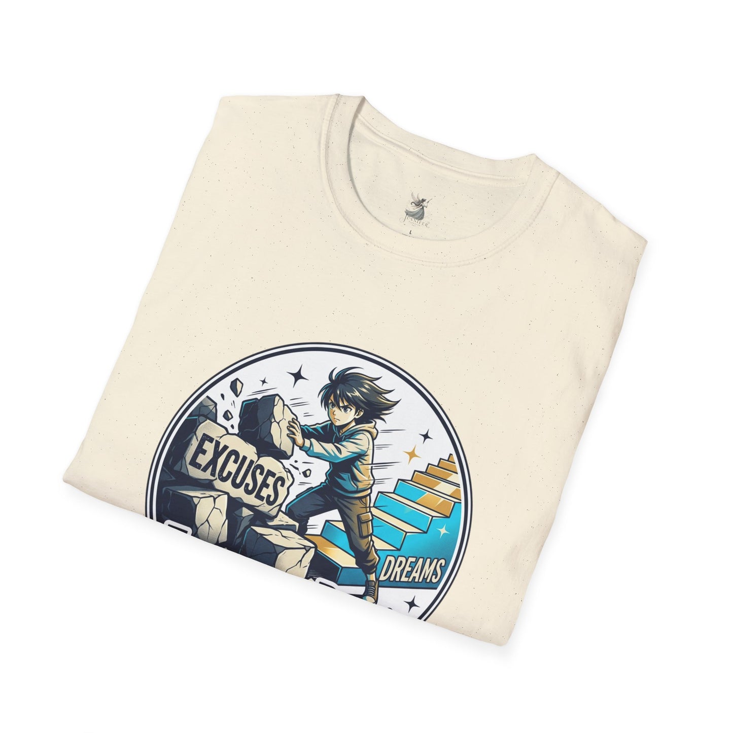 Excuses Don't Build Dreams T-Shirt — Motivational Skateboard Graphic Tee