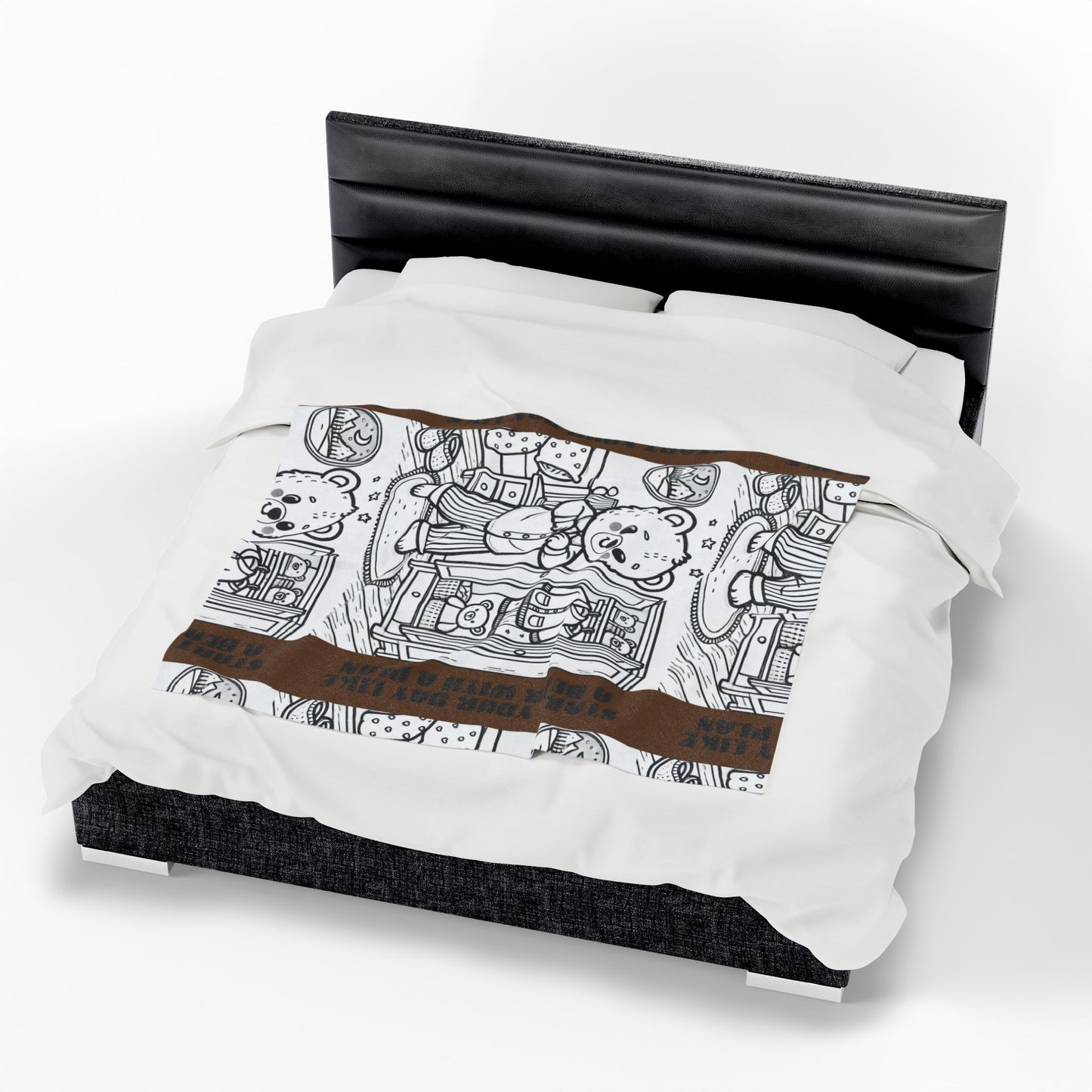 Cozy Bear Velveteen Plush Blanket, Soft Throw for Kids, Nursery Decor, Gift for Baby Shower, Bedtime Comfort, Playroom Accessory