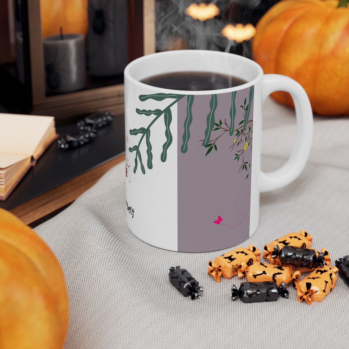 Whimsical Bee-Themed Ceramic Mug - Perfect for Tea Lovers, Gifts for Her, Inspirational Coffee Cup, Nature Lovers' Gift, Floral Drinkware