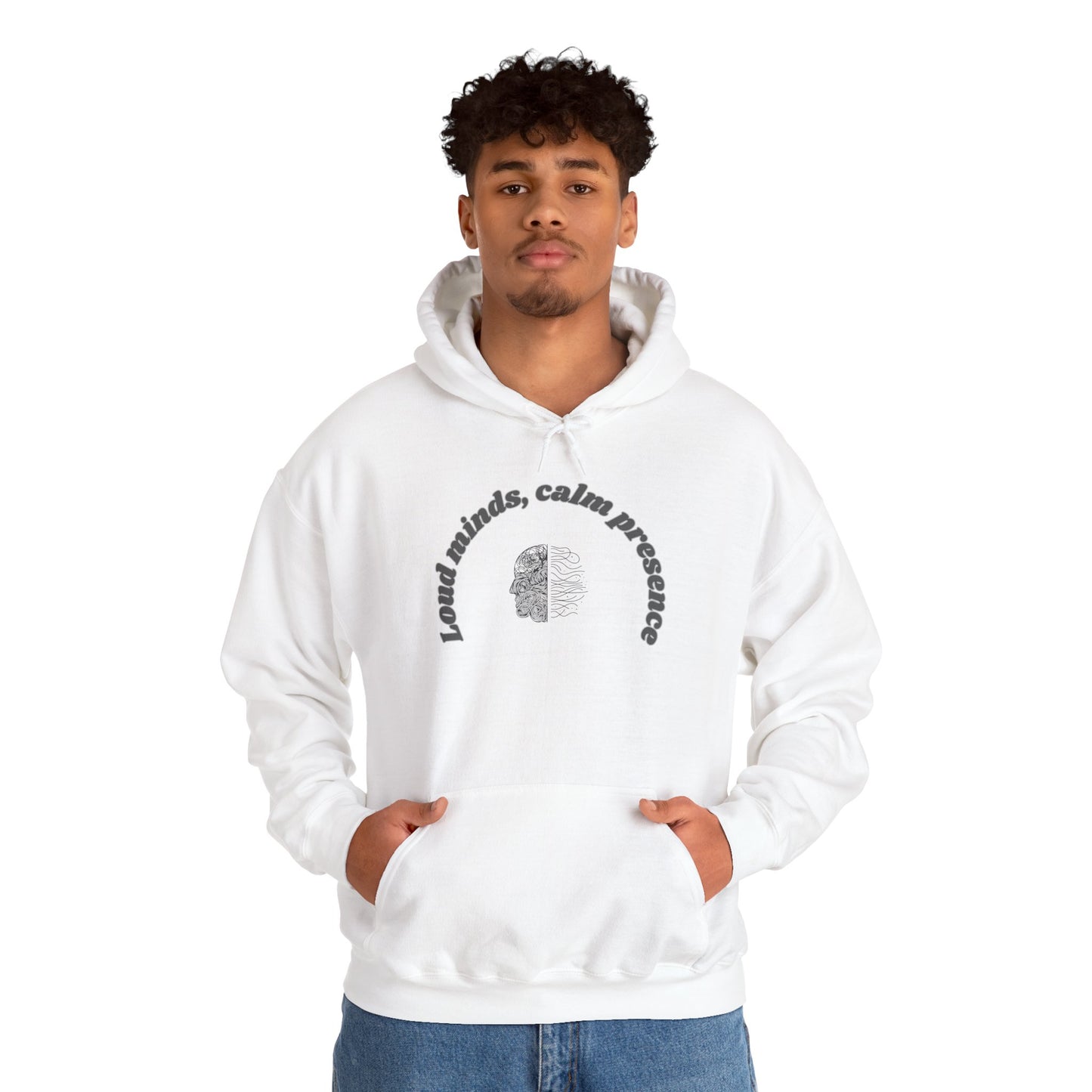 Calming Presence Hoodie - Unisex Heavy Blend™ Sweatshirt, Cozy Layer, Casual Wear, Mindfulness Gift, Relaxation Apparel